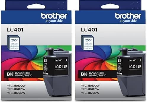Brother Genuine LC401XLBK High Yield Black Ink Cartridge | For MFC-J1010DW, MFC-J1012DW, MFC-J1170DW - main product image