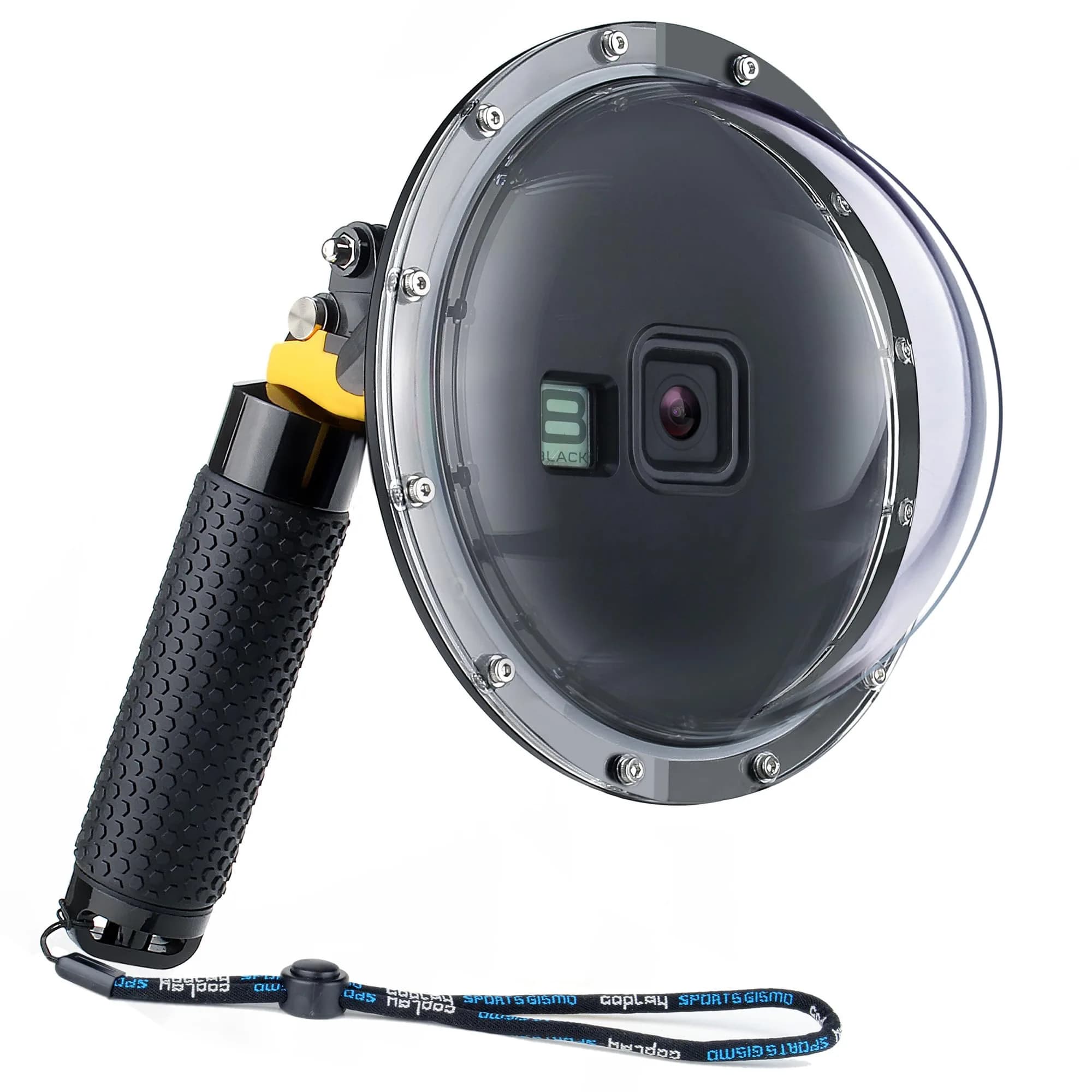 YALLSAME Waterproof Dome Port Housing Case for GoPro Hero 8 Black 45m (147ft) | Split Underwater Photography - main product image