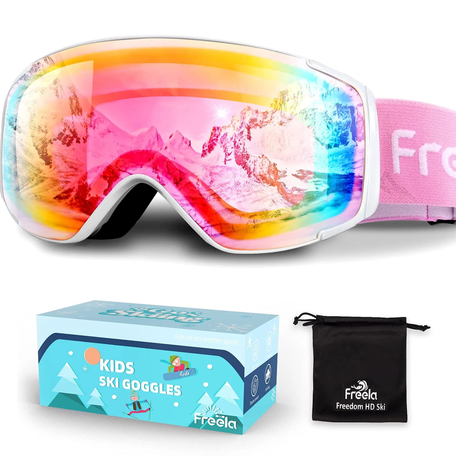 Freela Ski Goggles Snowboard Snow Skiing Equipment UV Protection Mirror Clear (one) | Anti-fog Wide Vision - main product image