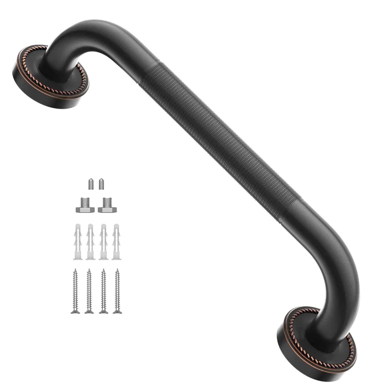 ZUEXT 20 Inch Oil Rubbed Black Bronze Shower Grab Bar | Anti Slip, 500 lbs Support