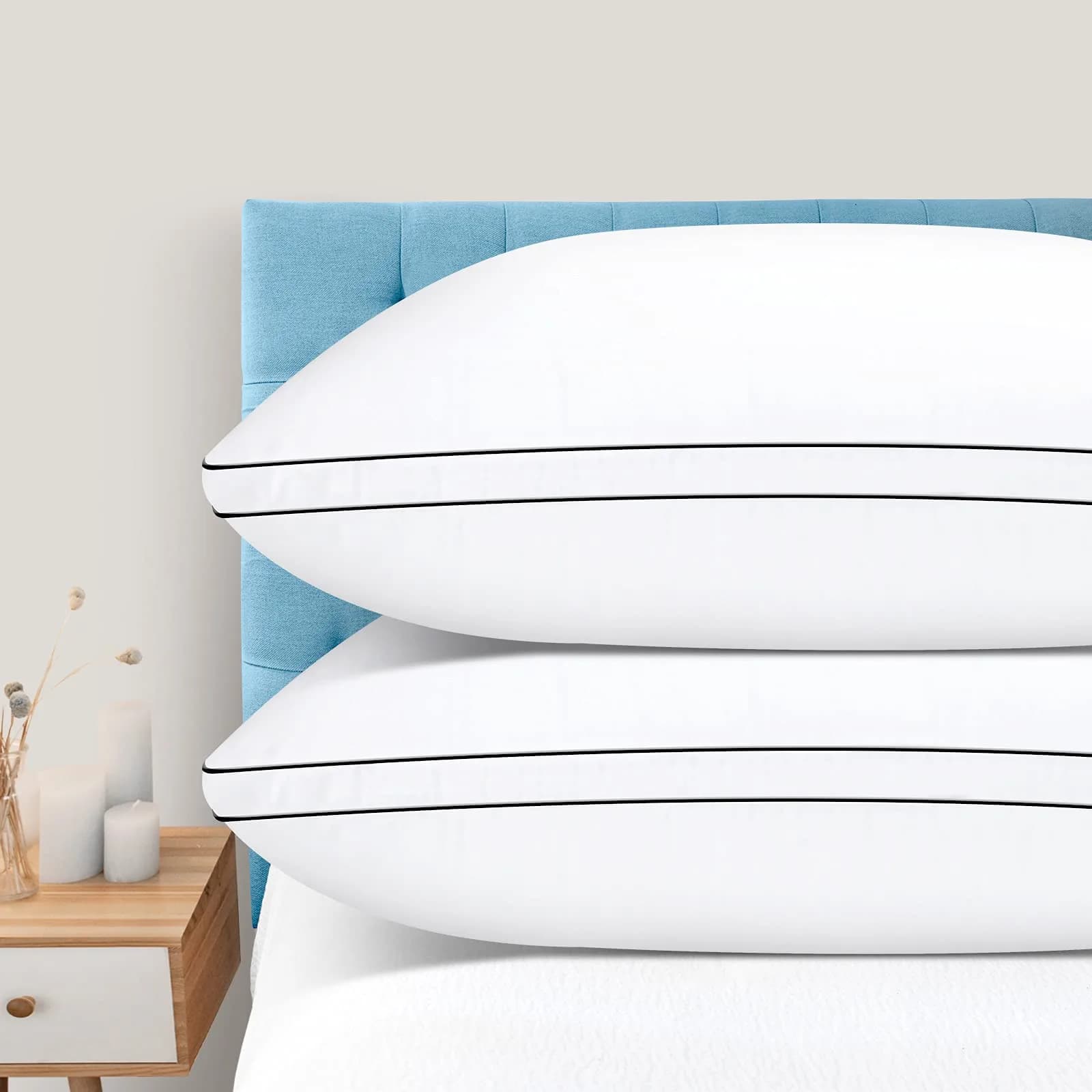 DolceLuna King Size Pillows Set of 2 | Hotel Luxury Support & Comfort - main product image
