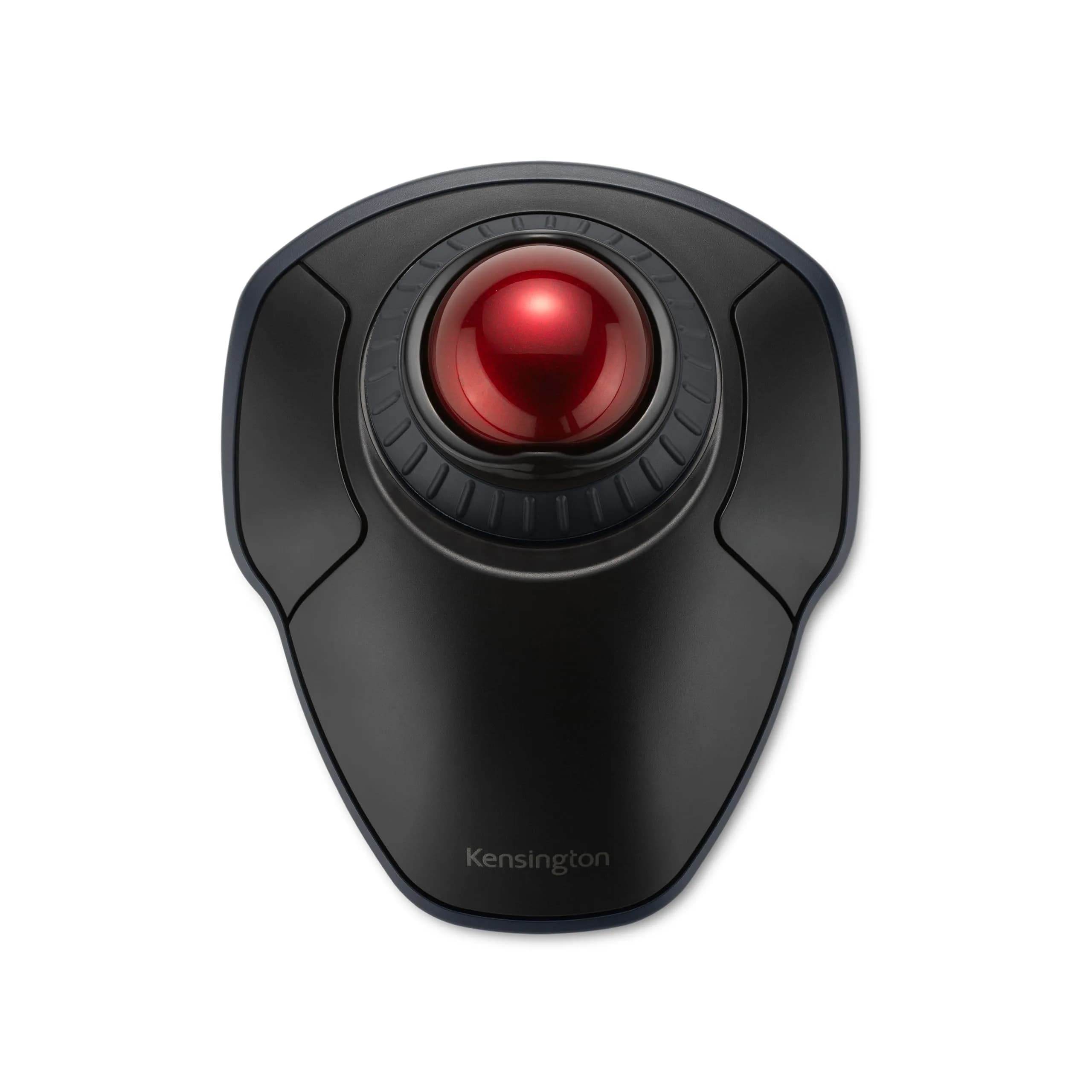 Kensington Orbit Wireless Trackball with Scroll Ring - Black-Red (K70990WW) | 18.8cm x 14.2cm x 8.9cm - main product image