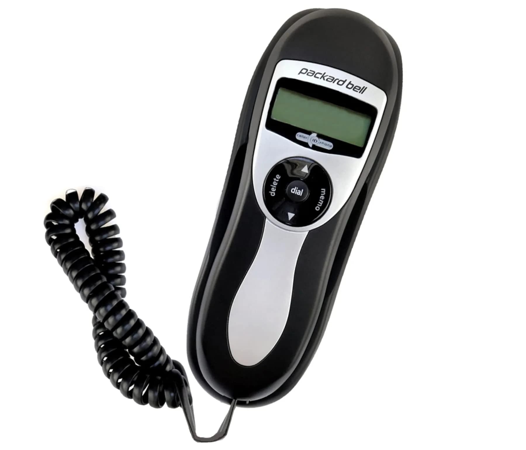 Packard Bell Corded Landline Phone Slimline Handset Works in Power Outages | Wall Mountable Black