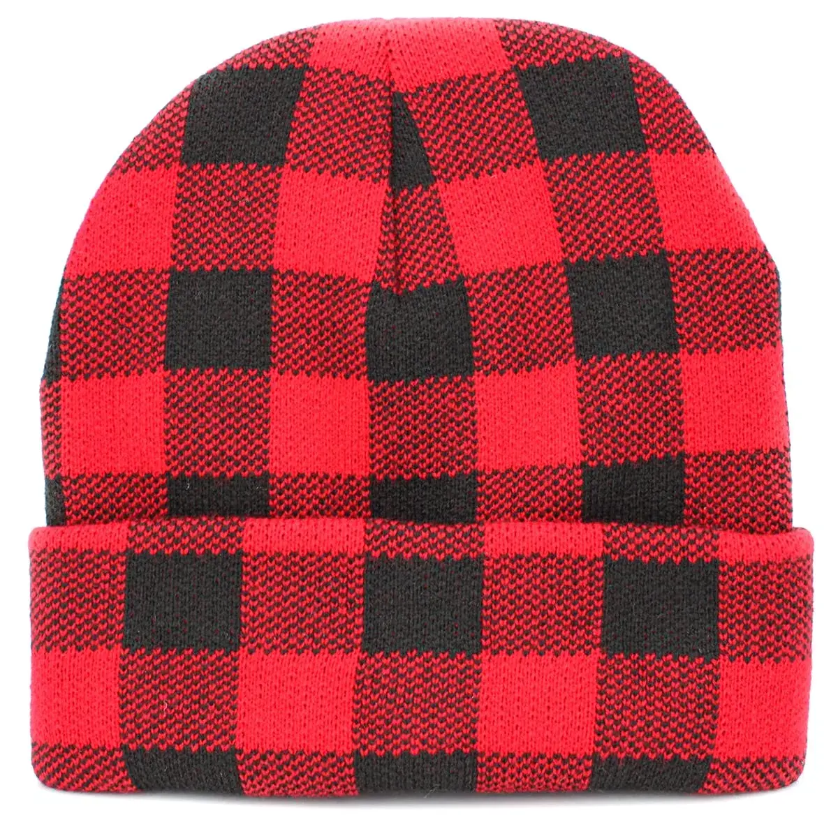 KBETHOS KBW-285 BLK-RED Classic Beanie Hat | Unisex Acrylic Knit for Cold Weather