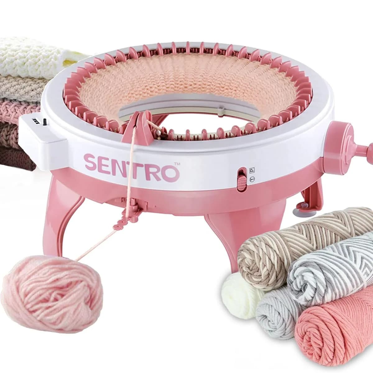 BUAOB Sentro Knitting Machine 48 Needles | Rotating Double Knit Loom Kit for Beginners - main product image