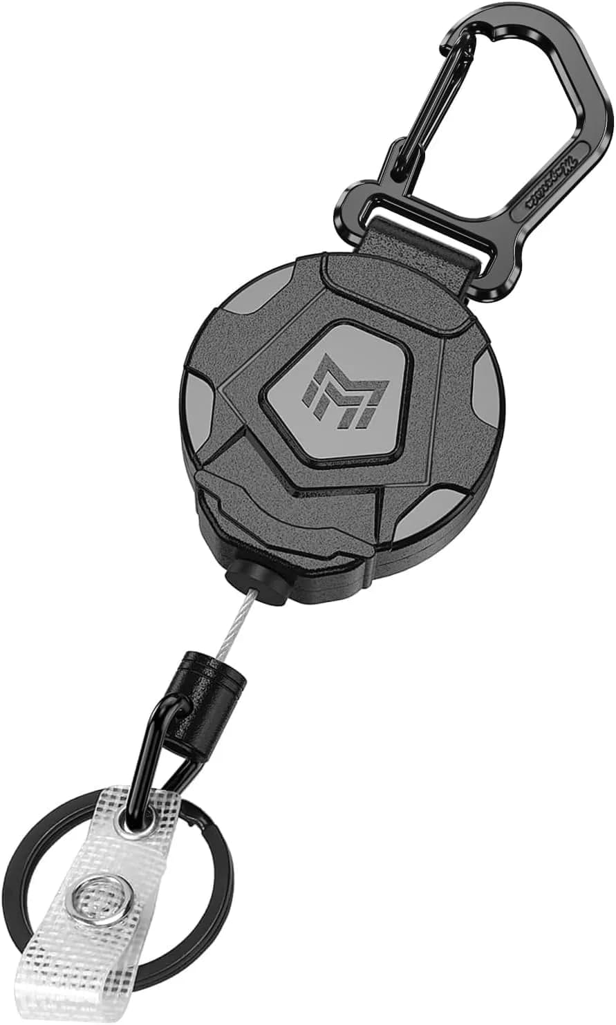 MNGARISTA Heavy Duty Retractable Badge Holder with Carabiner & 31.5” Steel Cord | Secure Key & ID Access - main product image