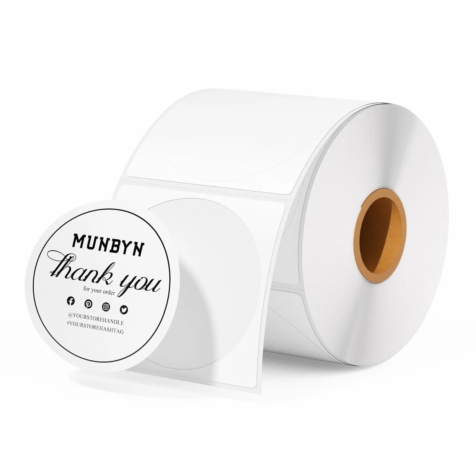 MUNBYN 2 Inch Circle Thermal Labels 750 Sheets/Roll | Direct Thermal Printing Labels - main product image