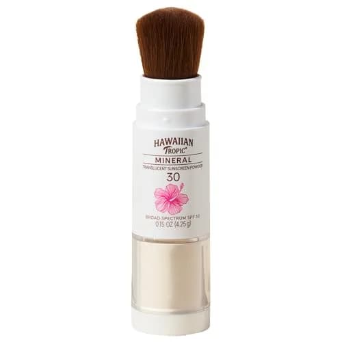 Hawaiian Tropic Mineral Powder Sunscreen Brush SPF 30 & Banana Boat Kids Sport Sunscreen Stick SPF 50 Bundle, 0.15oz + 0.5oz | Broad Spectrum UVA/UVB Protection