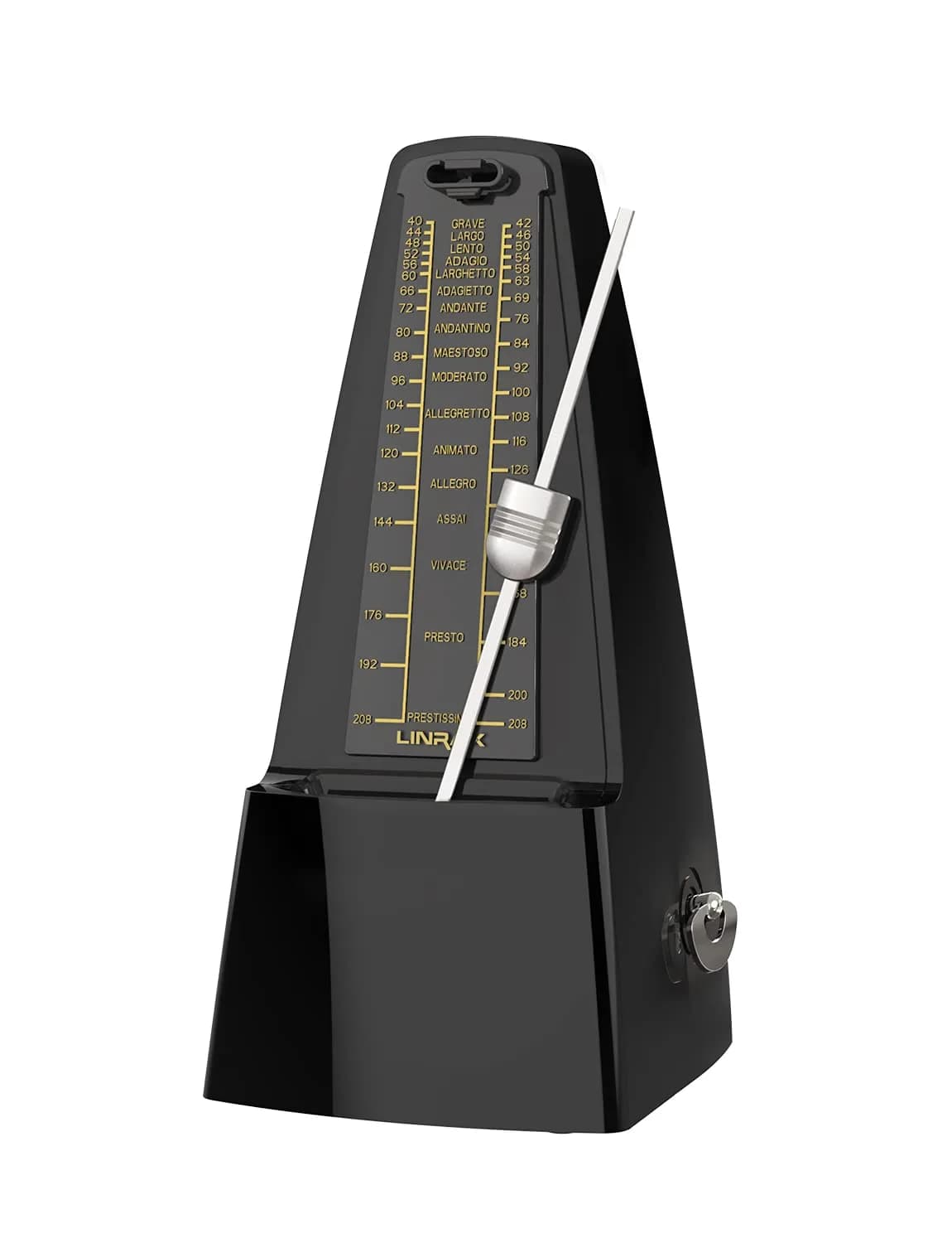 LINRAX M1 Mechanical Metronome for Piano Guitar Bass Ukulele Drum Violin Cello Saxophone Trumpet and Other Musical Instruments, Track Tempo and Beat, Loud Sound, High Precision, Black (0.54 kg) - main product image