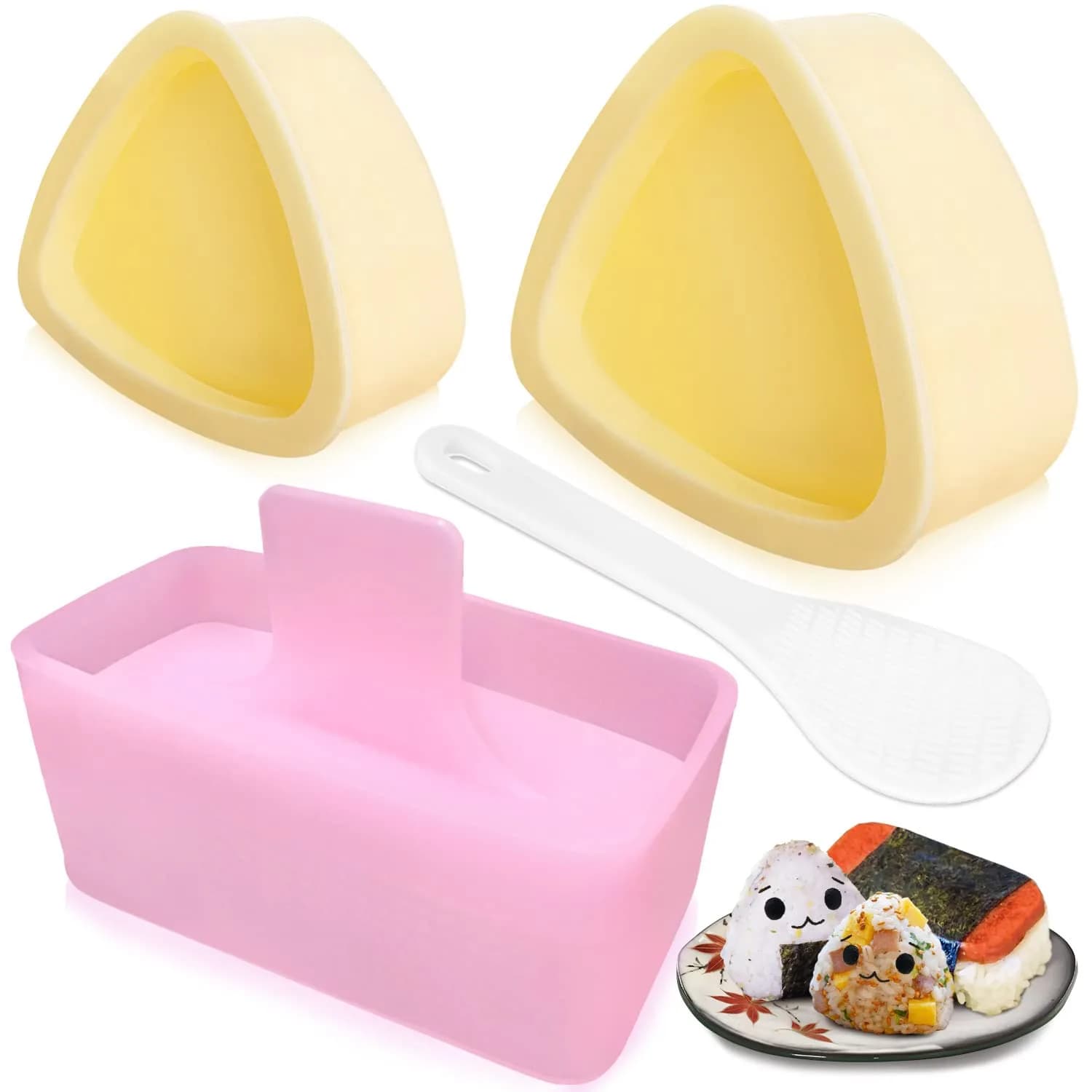 TAORISH Onigiri Mold 3 Pack Triangle Rice Ball Maker for Kid Lunch Bento & Home DIY | Durable Plastic - main product image