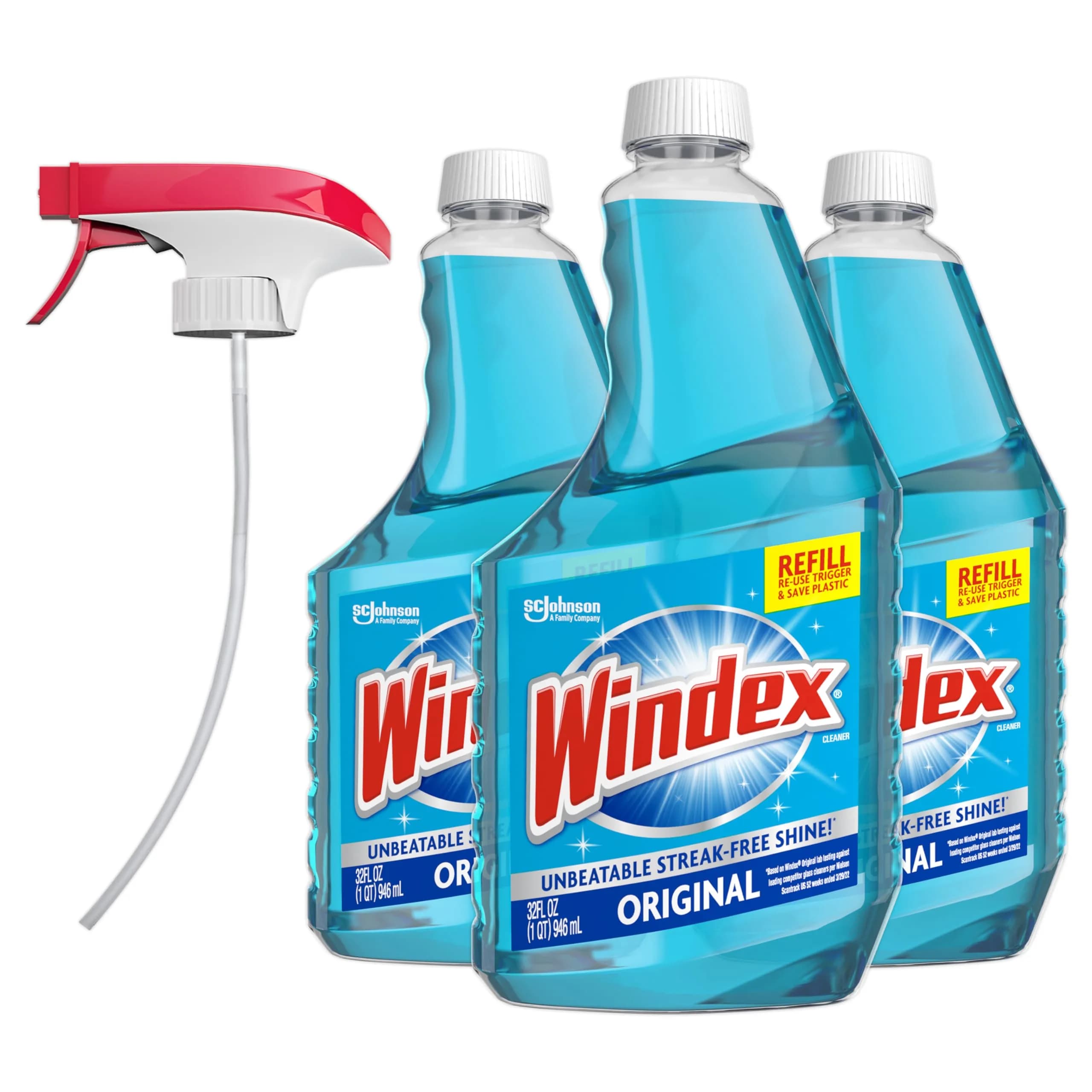 Windex Original Blue Glass Cleaner Refill 2.84 L (96 Fl Oz) | Streak-Free Shine for Windows & Surfaces - main product image