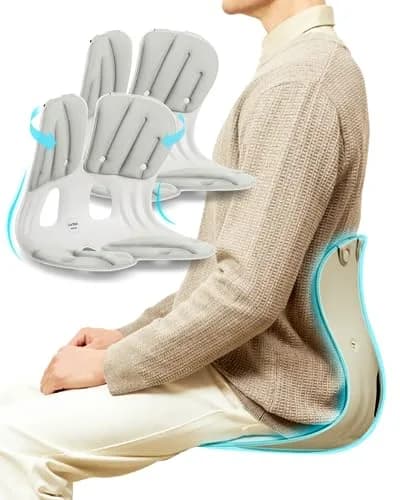 curble Grand 2 Pack– Extra Wide Ergonomic Seat Support | Passive Posture Trainer for Office, Home & Car (Red)