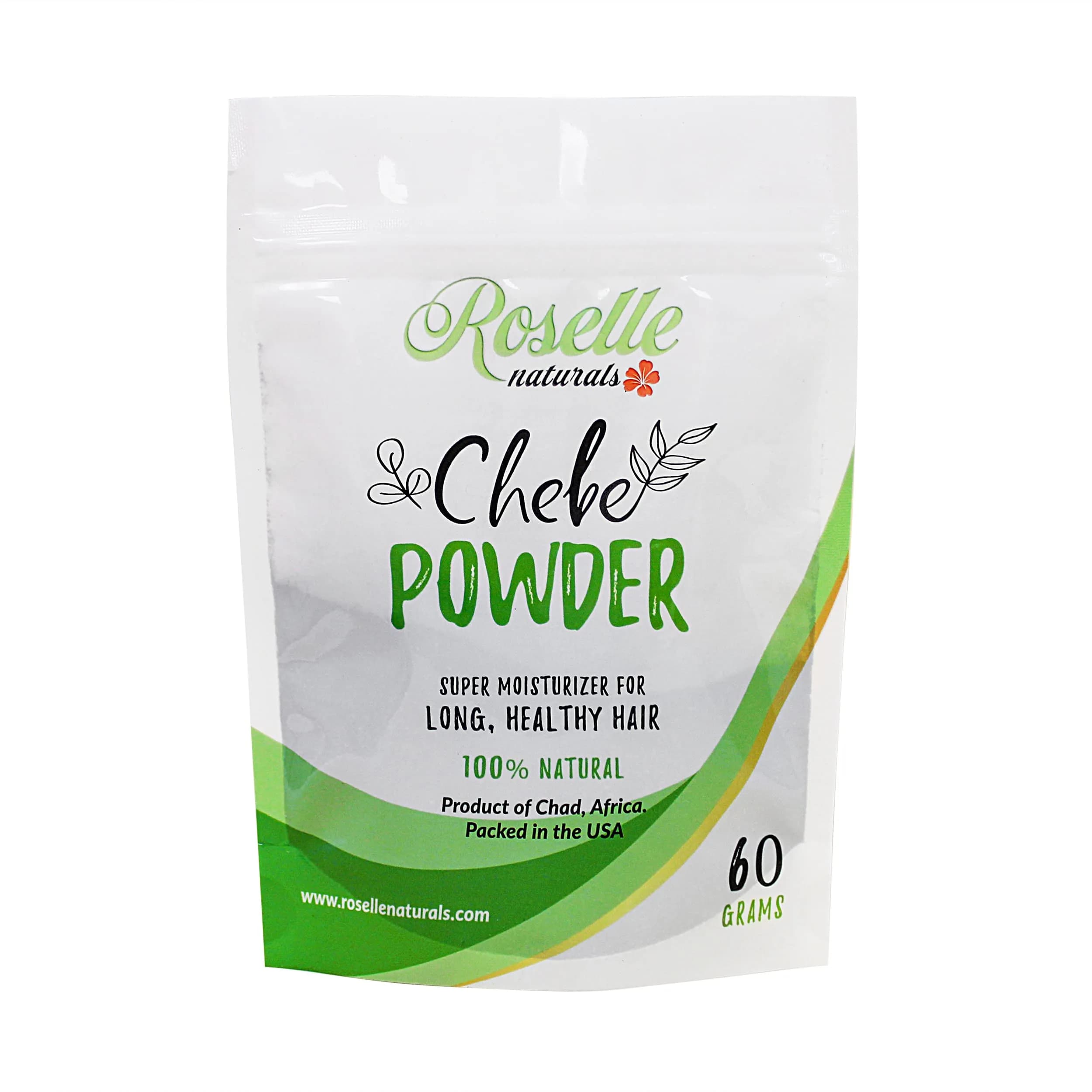 Roselle Naturals Chebe Powder for Hair Growth 60g (2.12 oz) | Traditional African Hair Treatment for Moisture & Strength - main product image