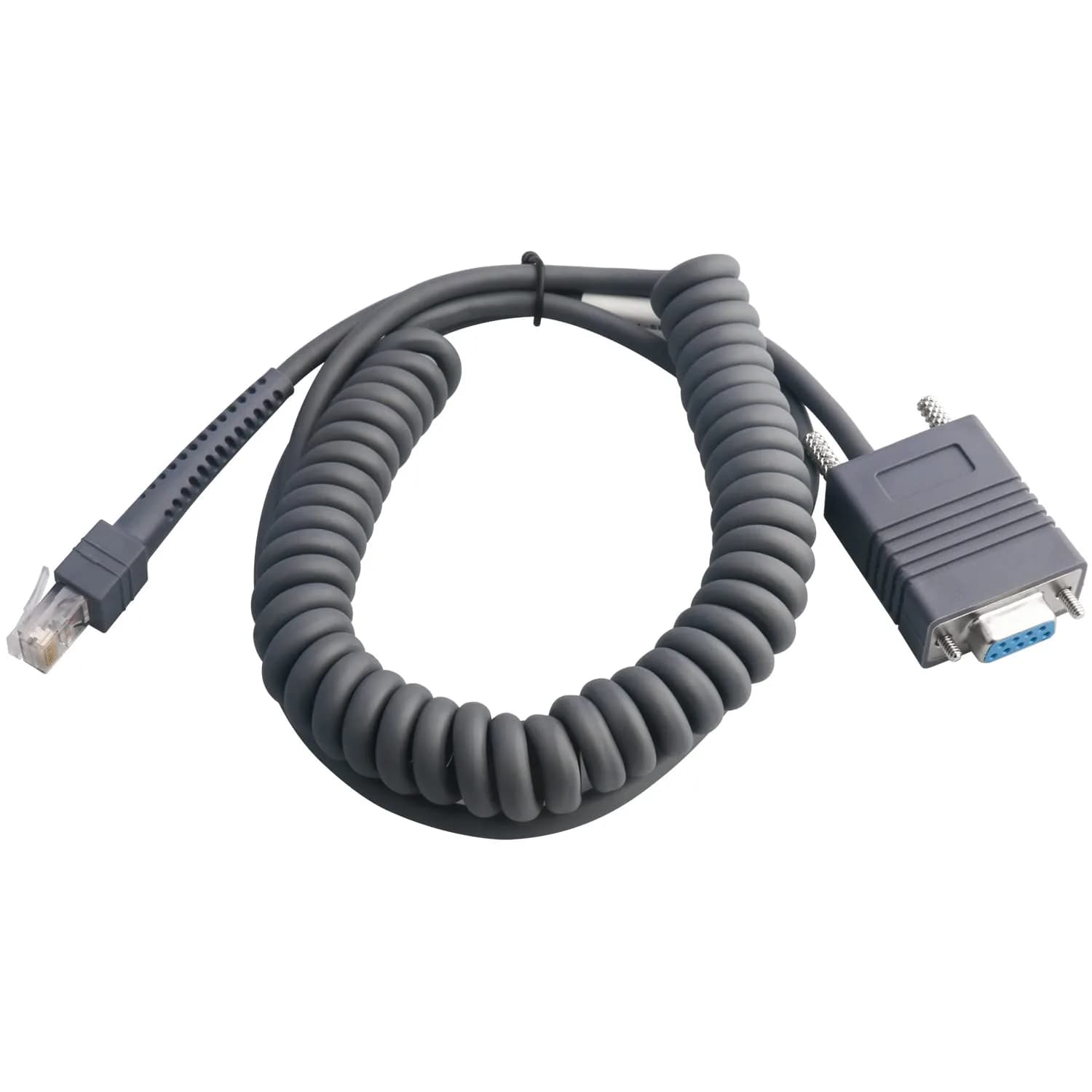 VOTTAN RS232 Serial Cable 3m (9.84ft) Coiled for Symbol Zebra Scanners | Connects to DB9 Female Port - main product image