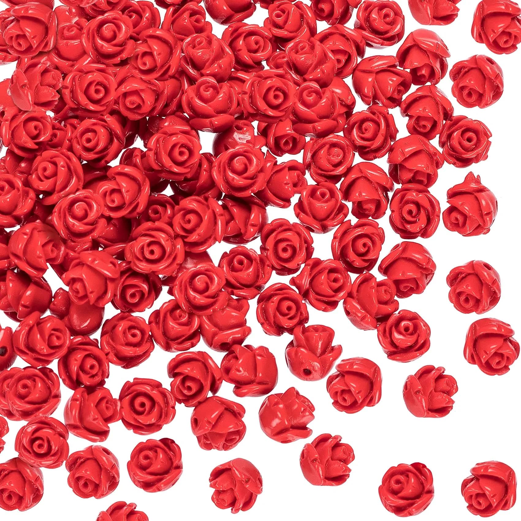 OIIKI Cinnabar Carved Rose Beads 8mm (160PCS) | Authentic USA Import for Jewelry Making - main product image