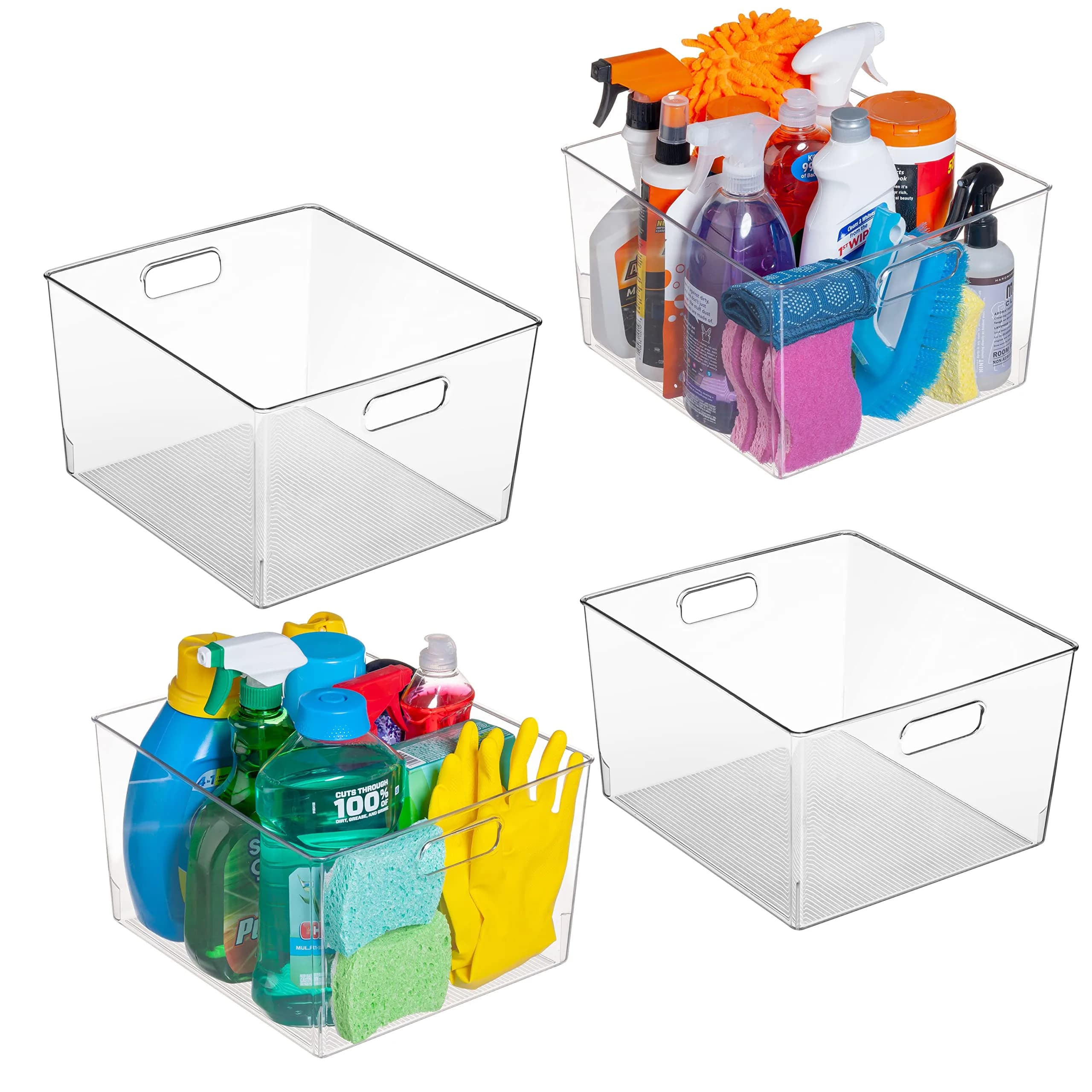 ClearSpace 4 Pack Item Container | Large Kitchen & Pantry Organizer, 12x11x7 inches