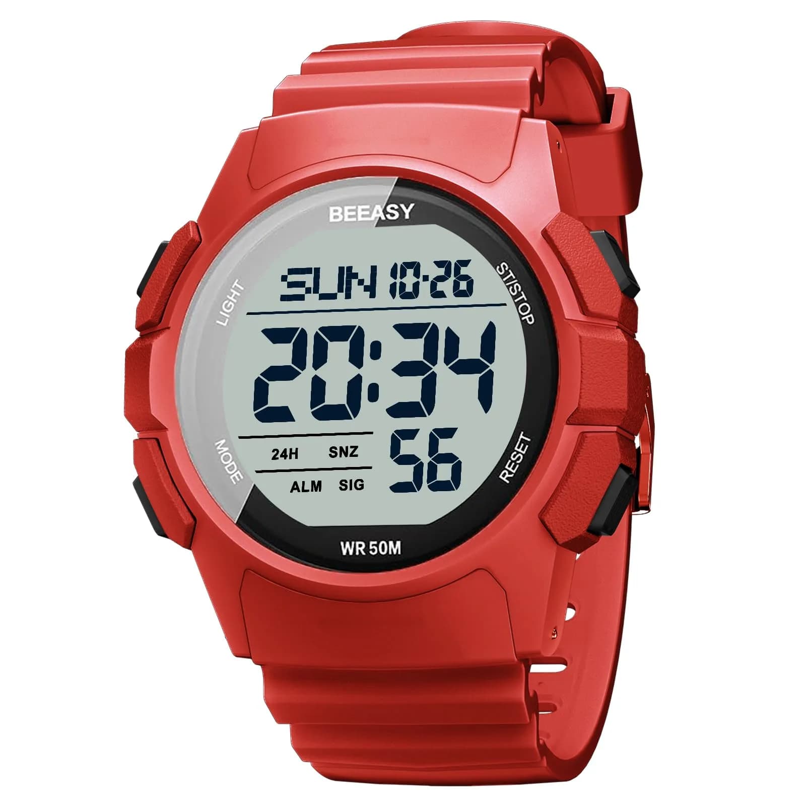 Beeasy Men Digital Sports Watch Waterproof 50M | Dual Time, Stopwatch & Alarm (115 chars)