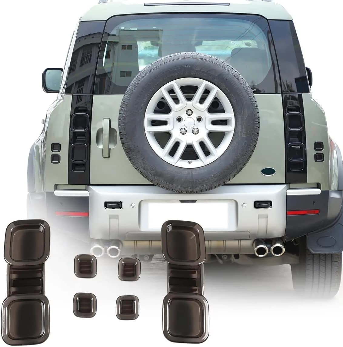 YIWANG Black ABS Taillight Covers for Land Rover Defender 90 110 130 2020-2025 | Exterior Auto Accessories - main product image