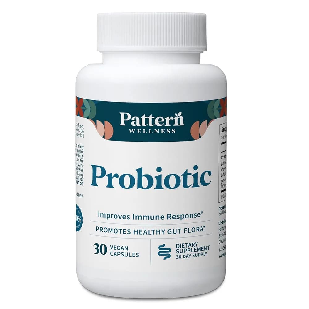 Pattern Wellness Probiotic Supplement – 30 Vegan Capsules | 51 Billion CFU for Gut & Immune Support