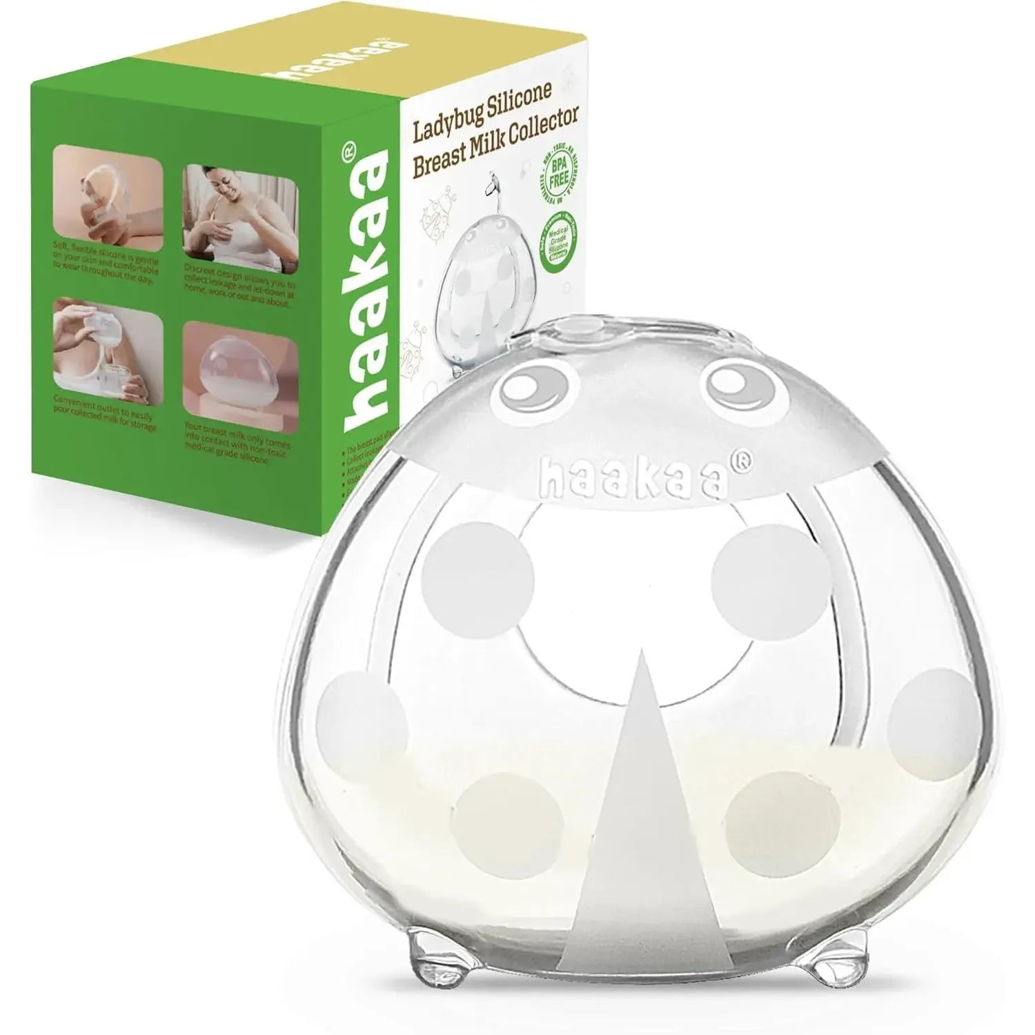 Haakaa Ladybug Milk Collector 40ml (1.4oz) | Soft Silicone Breast Shell for Breastfeeding Moms - main product image
