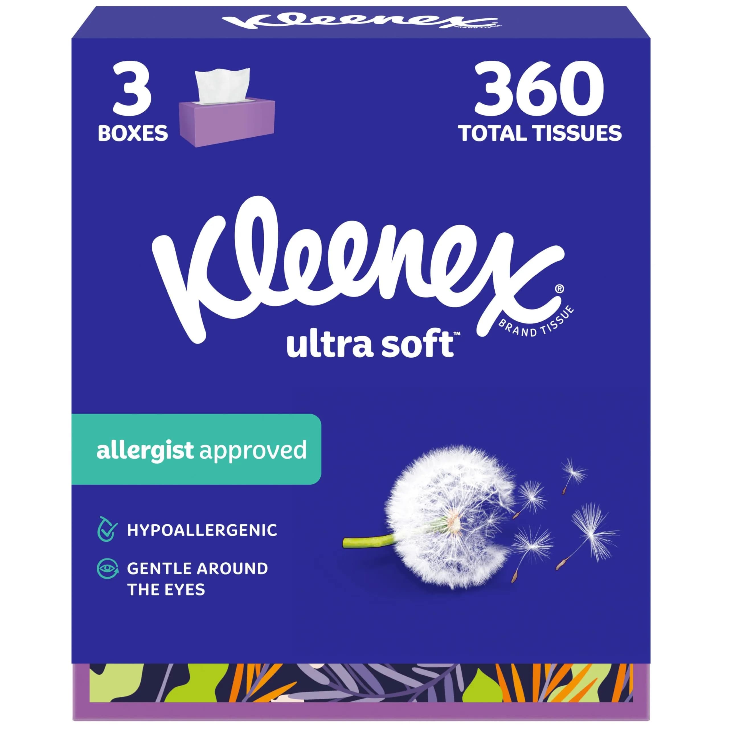 Kleenex Ultra Soft Facial Tissues 3-Ply 960 Tissues | 3-Ply, 120 Tissues per Box (Pack of 8)