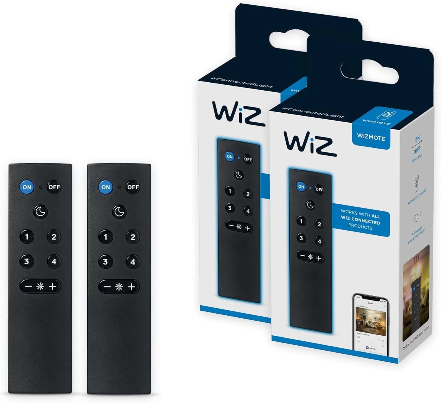 WiZ Connected Remote Light Switch, Black, 1 Pack | Smart Dimming & Control