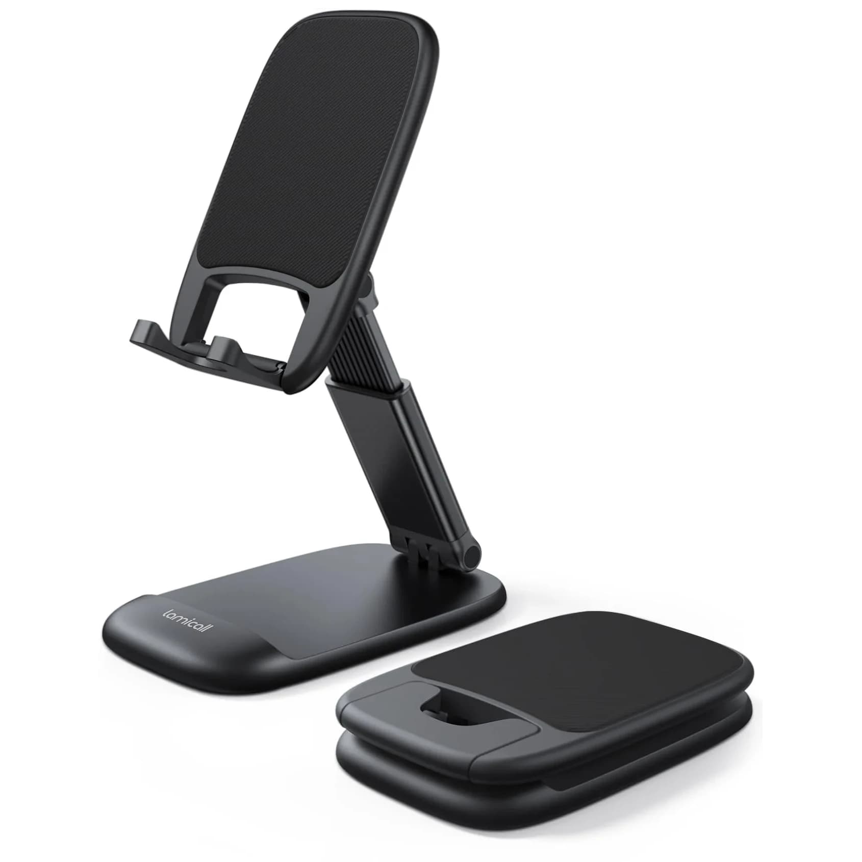 Lamicall Adjustable Phone Stand for Desk, 3.2" Height Extension | Metal Base, Foldable, Universal Compatibility - main product image
