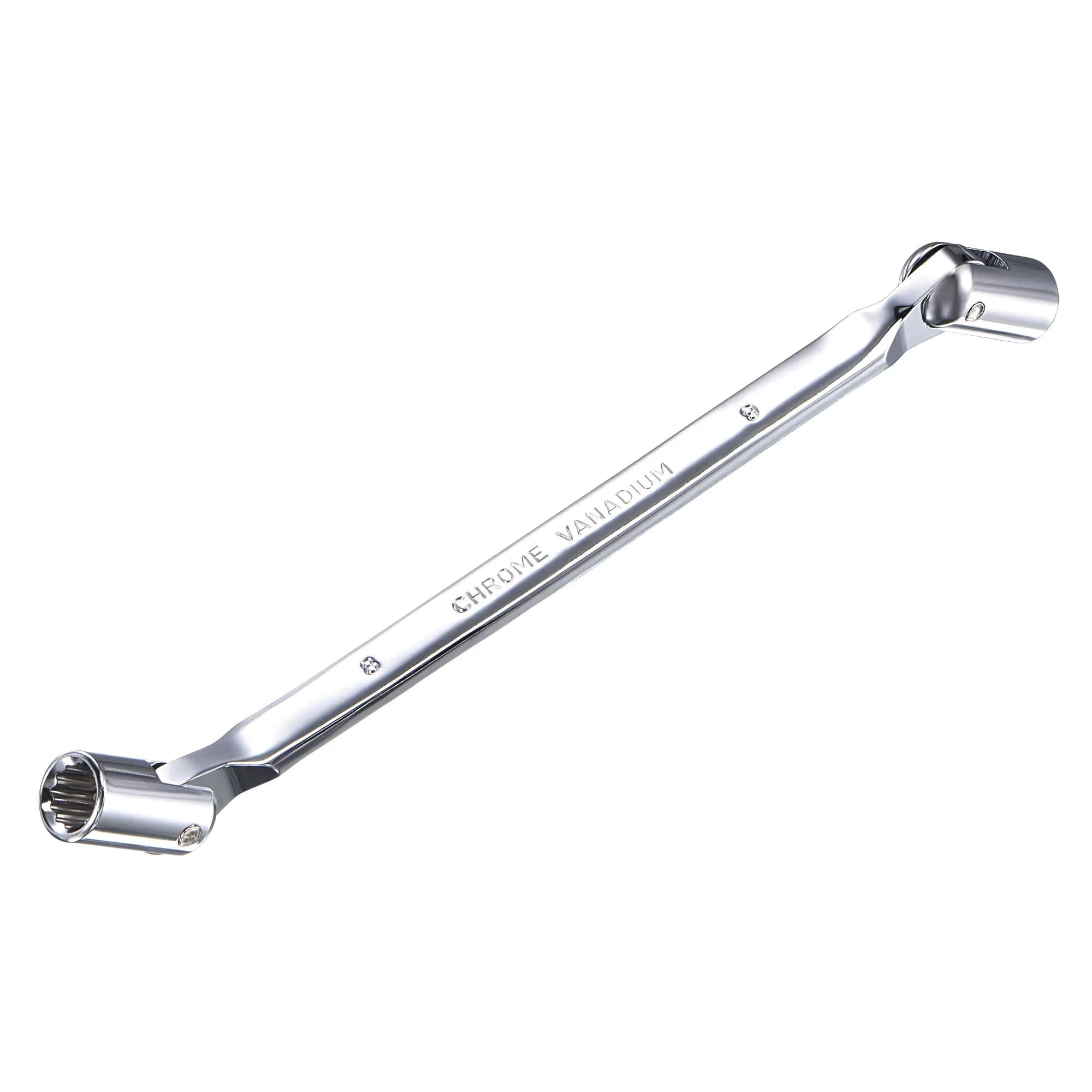 uxcell 8mm x 9mm Flexible Head Socket Wrench | 180 Degree Rotation for Tight Spaces - main product image