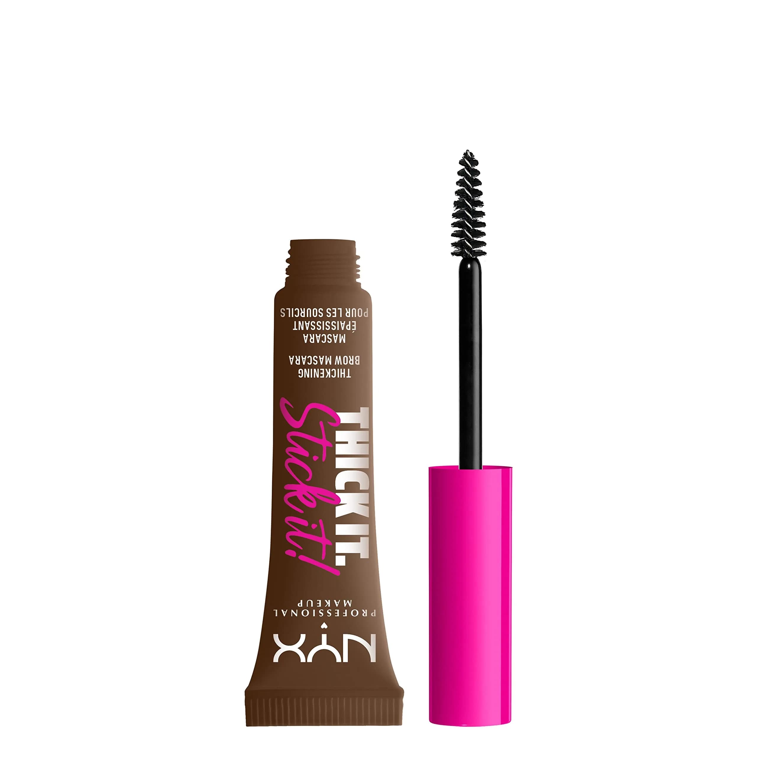 NYX PROFESSIONAL MAKEUP Thick It Stick It Brow Mascara Brunette 7ml (0.23 Fl Oz) | Vegan Brow Gel for Thicker Brows - main product image