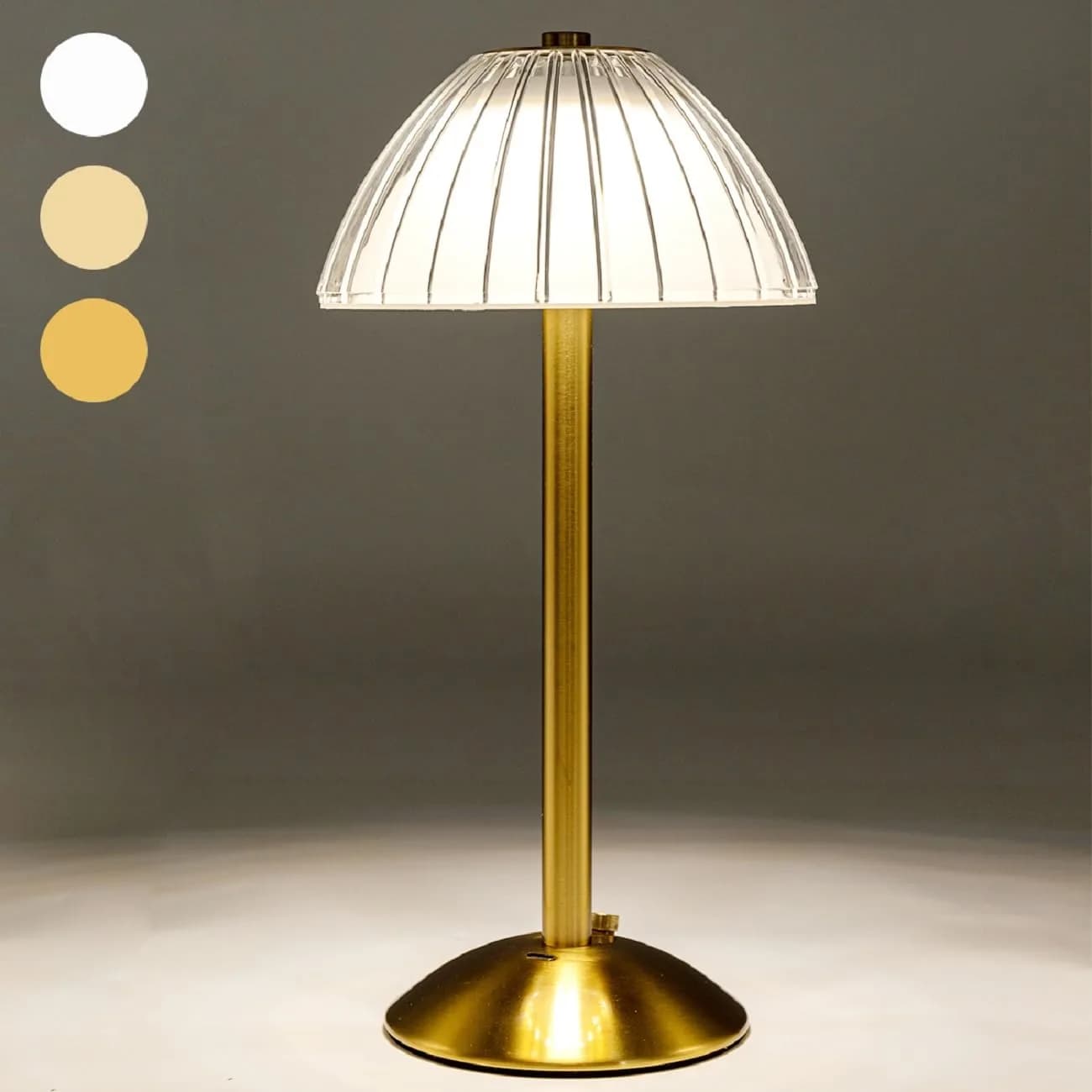 HEQET Cordless Table Lamp Gold 30 cm (12'') | Dimmable LED Rechargeable Lamp for Home & Dining - main product image