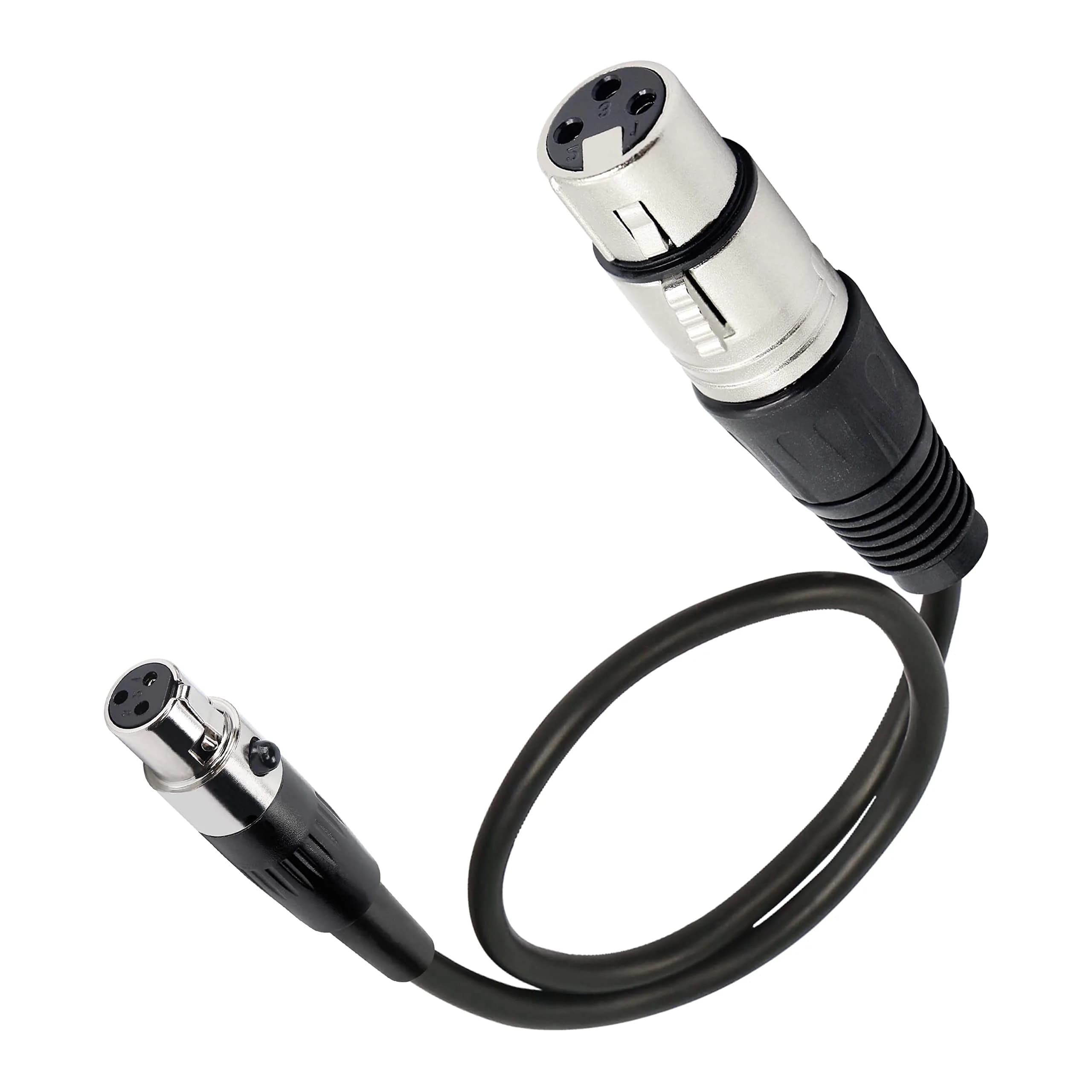 XMSJSIY Mini Female XLR to XLR Female Audio Cable Adapter 3 Pin | High-Quality Signal Transmission
