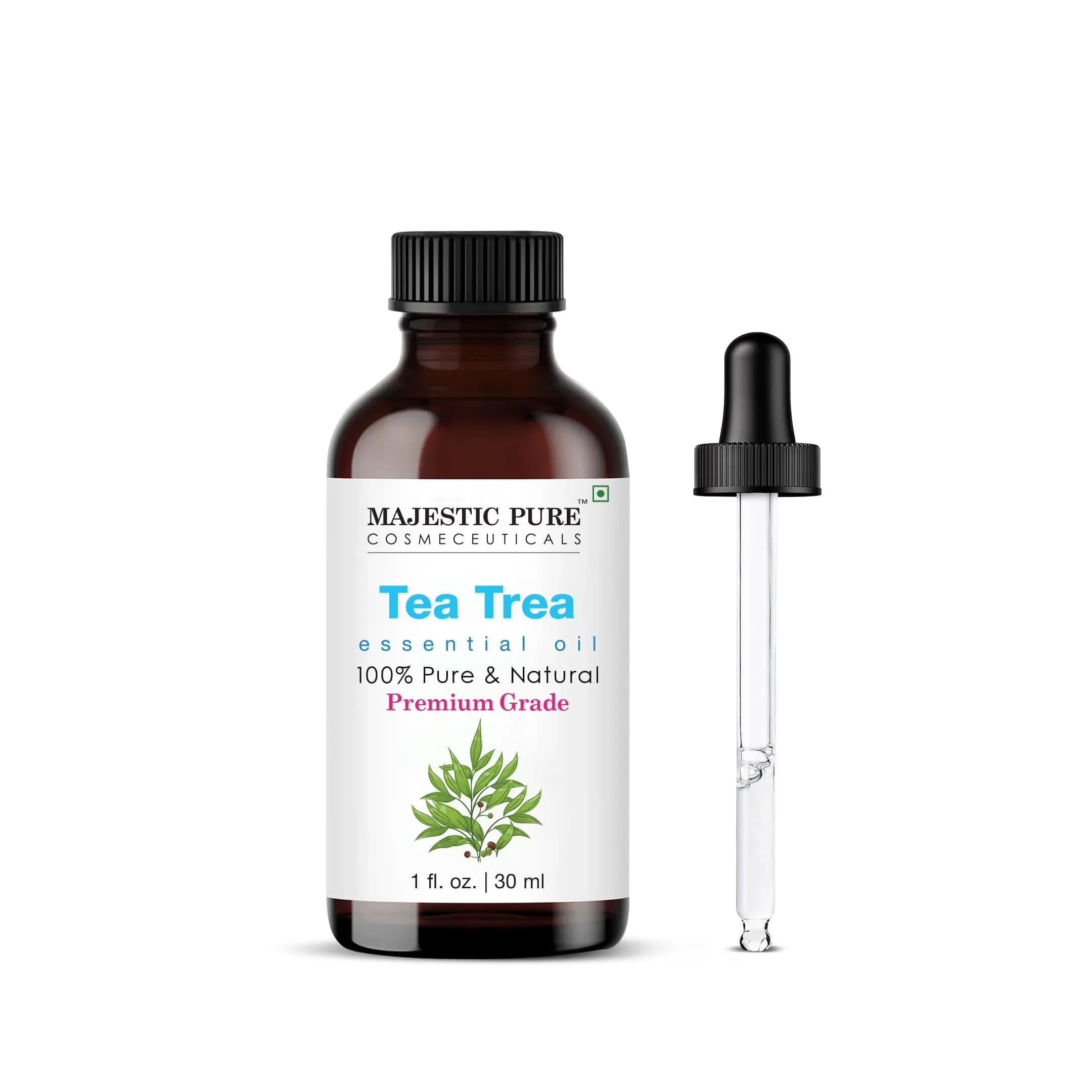 Majestic Pure Tea Tree Essential Oil 1 Fl Oz (30ml) | Pure & Natural for Diffuser, Aromatherapy, Soap & Candle Making - main product image