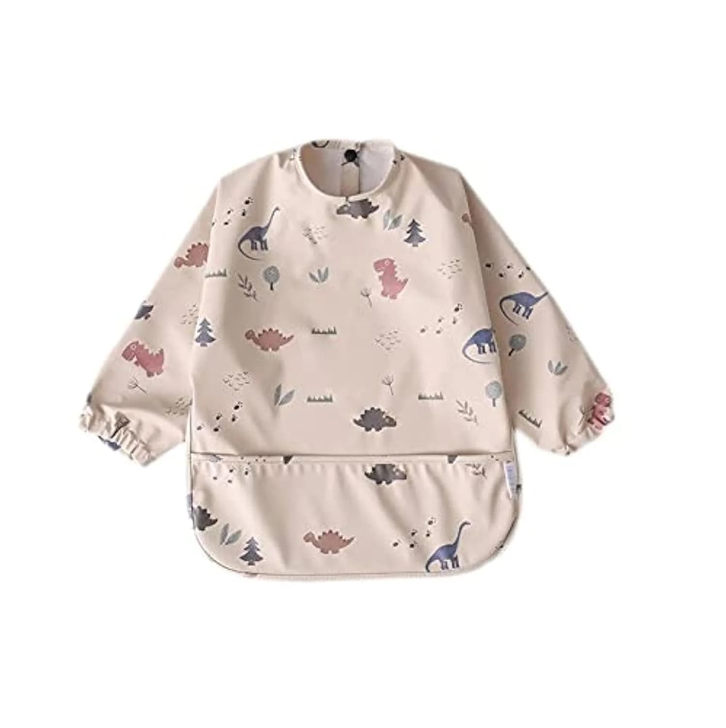 GZMM Waterproof Baby Bibs Long Sleeve Feeding Bib with Food Catcher | Easy Clean & Washable for Toddler 12-24 months