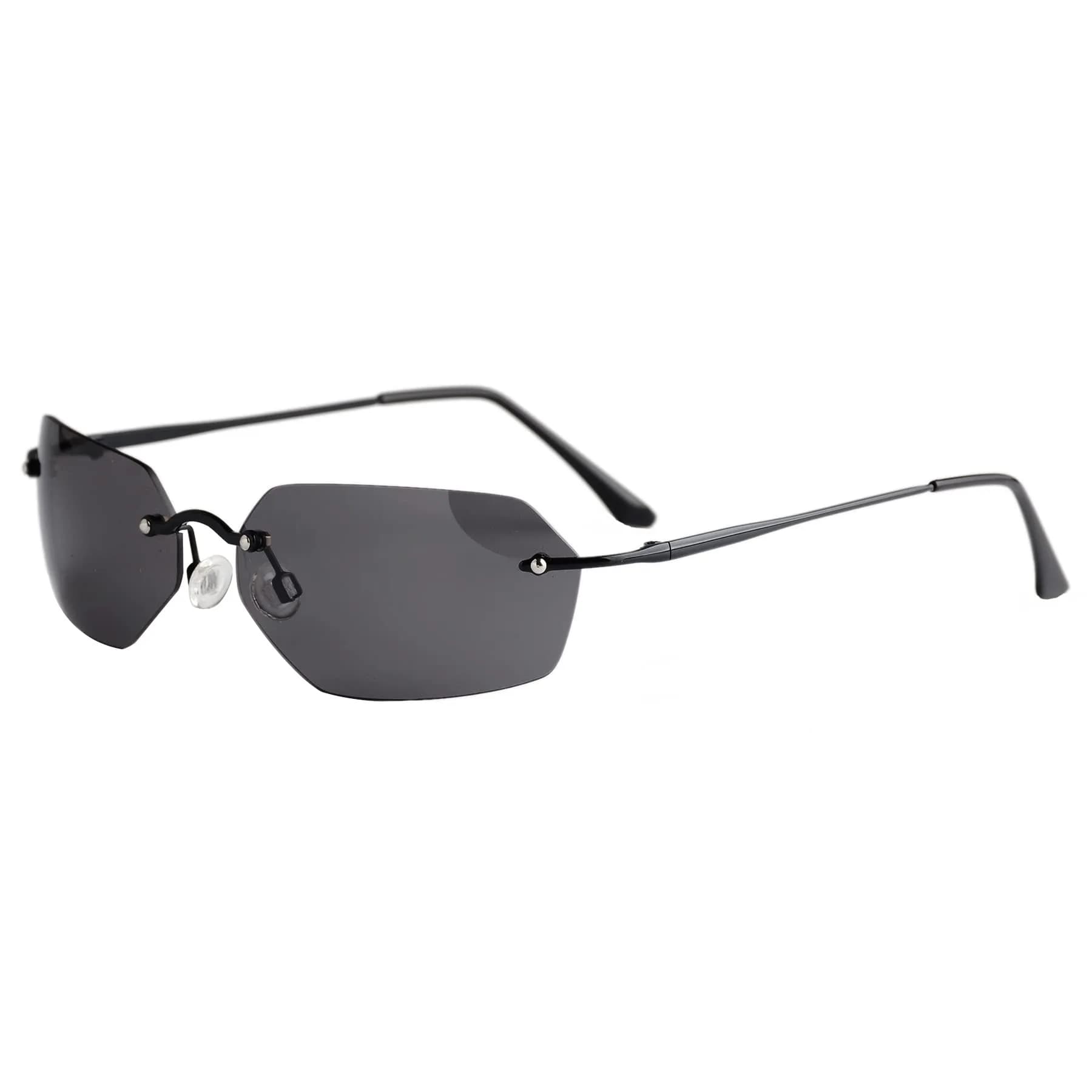 RCXKOOM Agent Smith Matrix Sunglasses | Polarized Square Rimless Metal Frame 62mm Lens - main product image