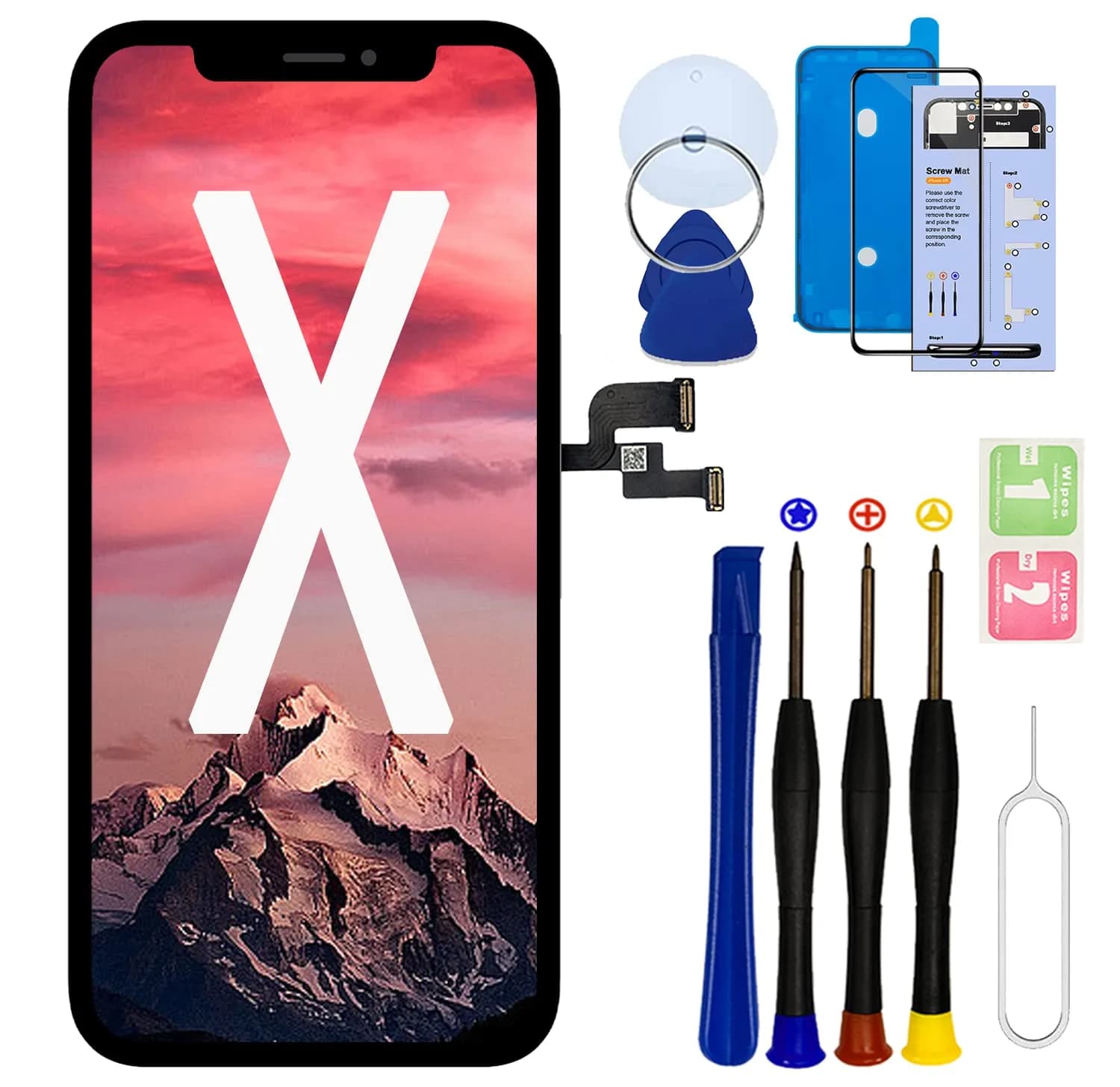 SIMDOG iPhone X Screen Replacement Kit 5.8" Full HD | Compatible with A1865, A1901, A1902
