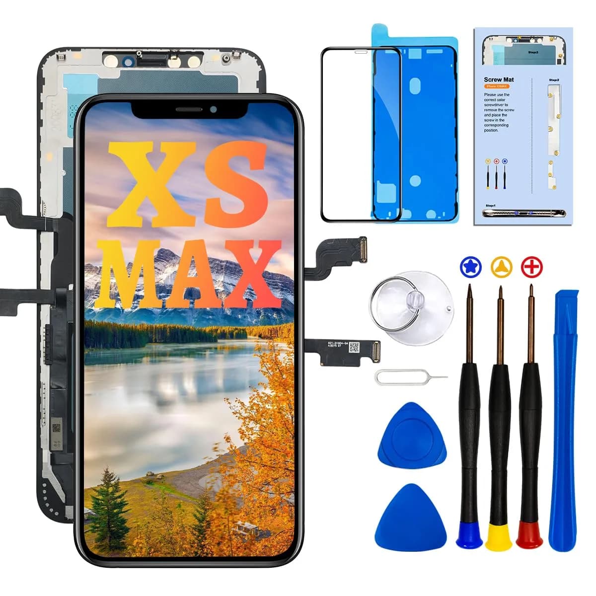 SIMDOG iPhone XS Max Screen Replacement Kit Black 6.5 inch (16.51 cm) | Full HD Display with Tools - main product image