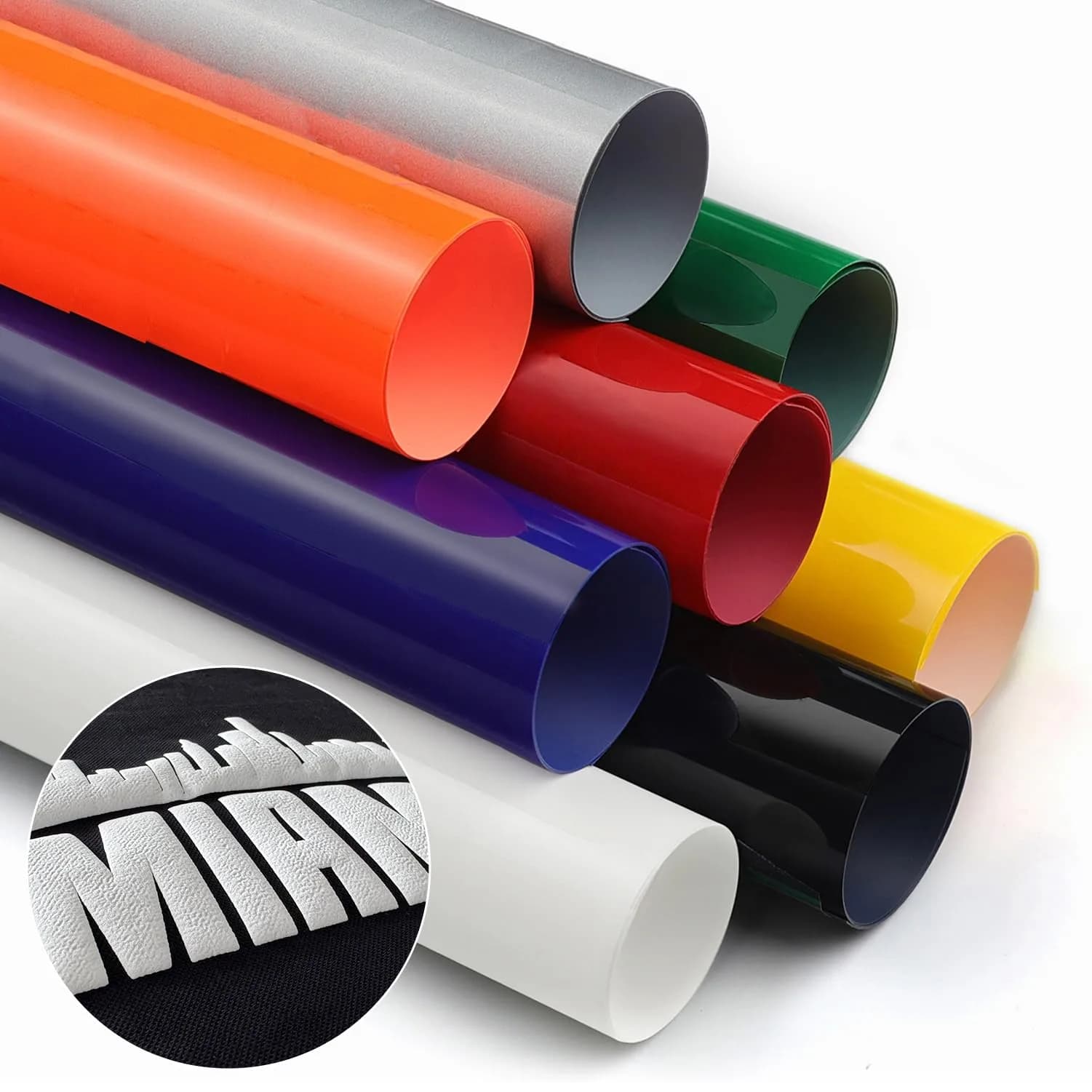 TransWonder 8-Sheet 3D Puff Heat Transfer Vinyl Bundle 30.48x25.4cm (12x10") | Easy Cut & Weed HTV for T-Shirts