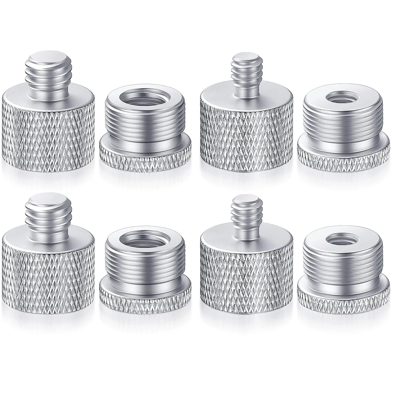 Moxweyeni 8 Pcs Mic Stand Adapter Set | 5/8" to 3/8" & 1/4" Thread Converters - main product image