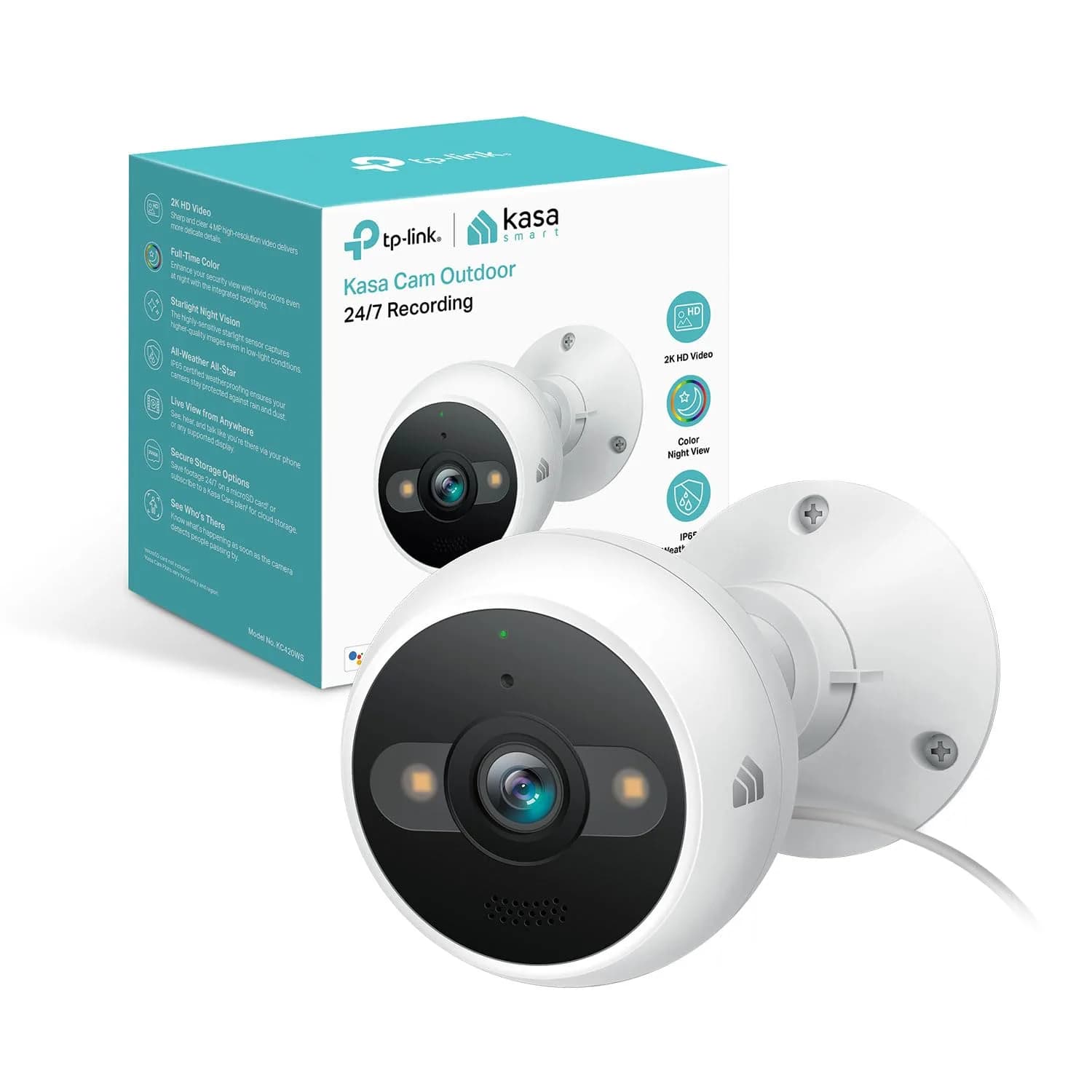 Kasa Smart KC420WS 2K+ Outdoor Wired Security Camera | 4MP HD, Color Night Vision, IP65 Weatherproof - main product image