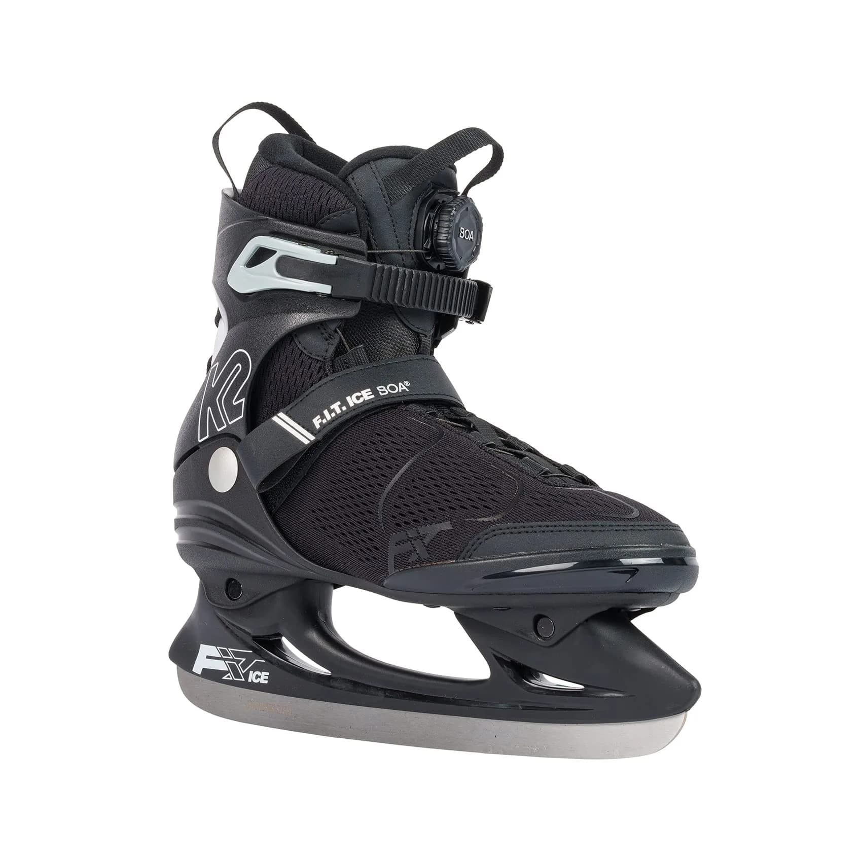 K2 F.I.T. Ice Boa Mens Ice Skates 2022 - Gray / 11.0 | Water-Resistant, Stability Plus Cuff, BOA Fit System