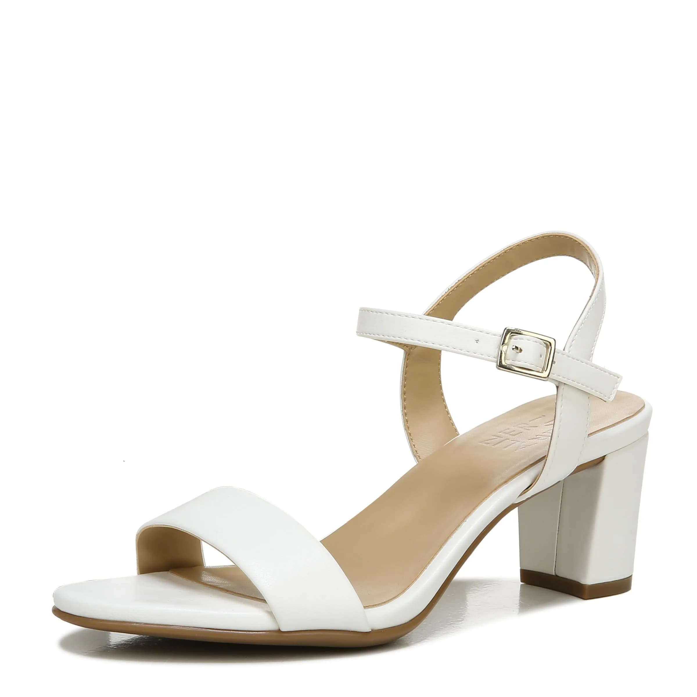 Naturalizer Bristol Heeled Sandal White 6 M | Minimalist Style with All-Day Comfort - main product image