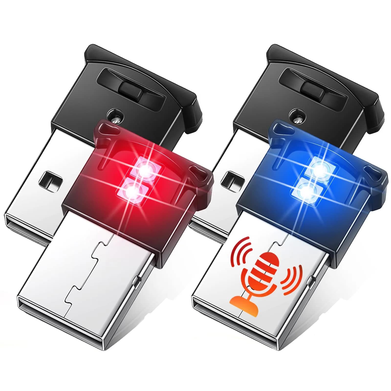Tallew 4 Pcs Mini USB LED Interior Lights 5V | Music Sync Atmosphere Lamps - main product image