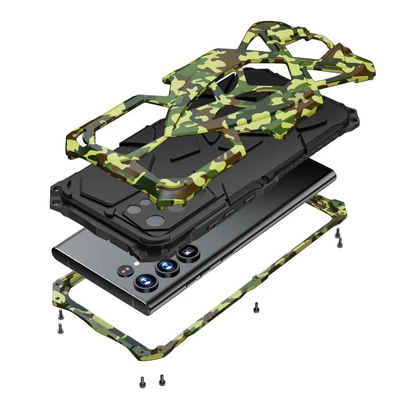 Lunivop Heavy Duty Metal Camouflage Case for Samsung Galaxy S22 Ultra (6.8 inch) | SGS-Tested Drop Protection - main product image