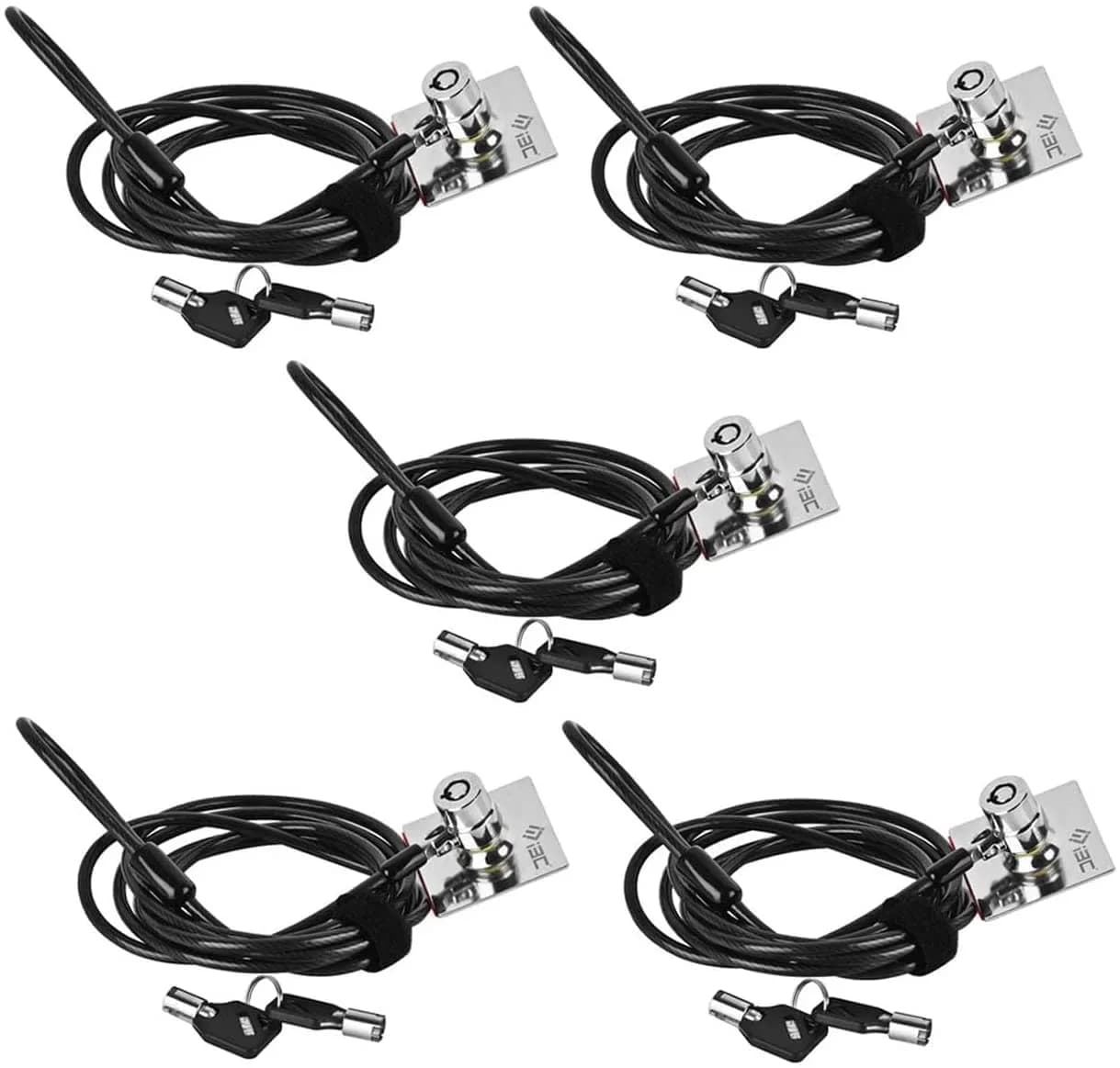 I3C Security Cable Lock 6.5ft with Anchor Plate (5-Pack) | Anti-Theft Combination Lock for Laptops, Tablets, Phones - main product image