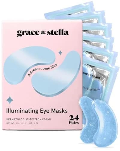 grace & stella Award Winning Under Eye Mask 24 Pairs, Blue | Vegan & Paraben-Free Gel Eye Patches for Dark Circles & Puffy Eyes - main product image