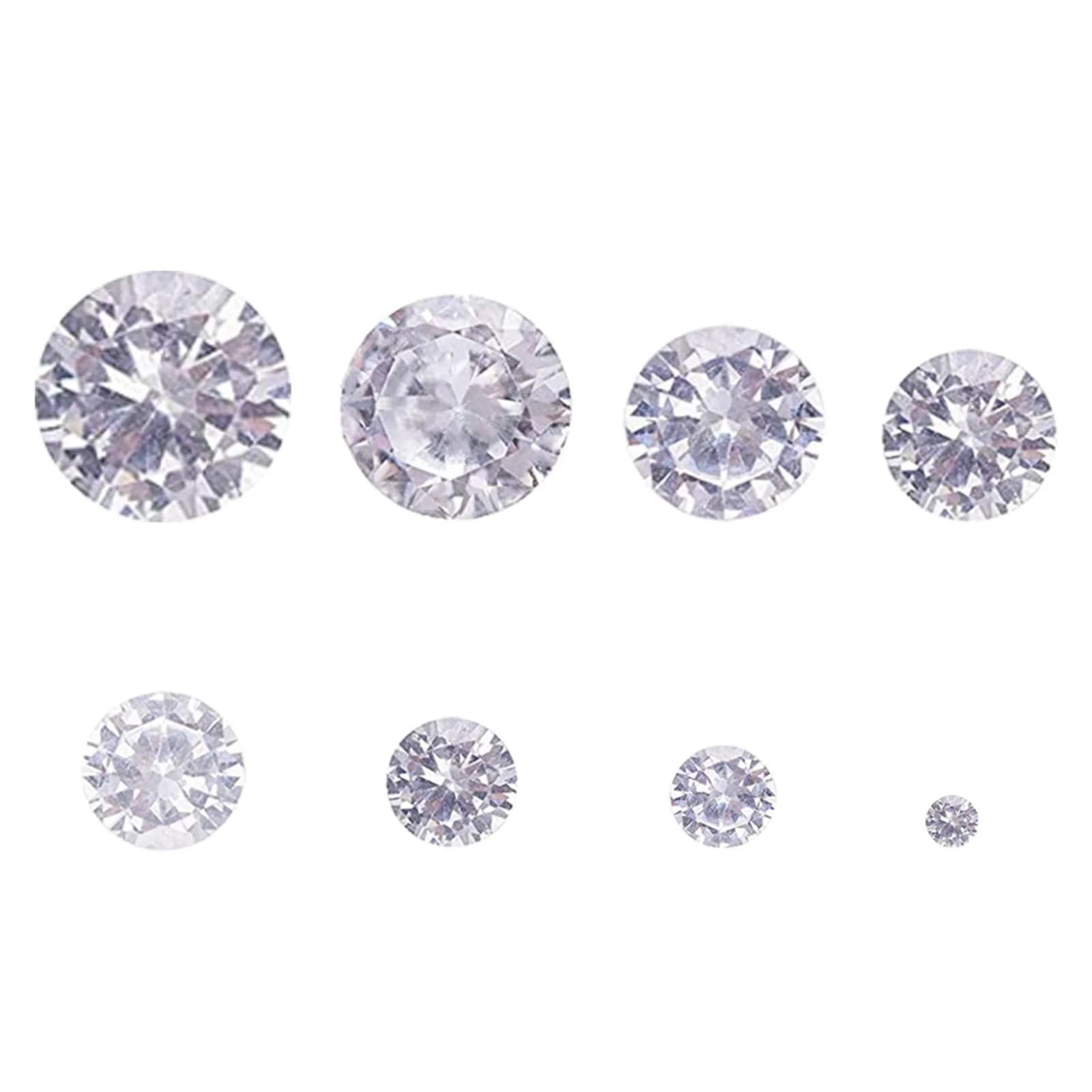 Jaydis Clear Cubic Zirconia Stones 160pcs (1mm-8mm) | Faceted Round Gems for Jewelry Making - main product image