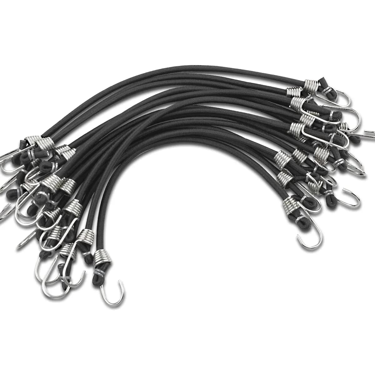 yuntop Black 15 Pack Bungee Cords 11 Inch | Heavy Duty Elastic Straps for Outdoor & Camping - main product image