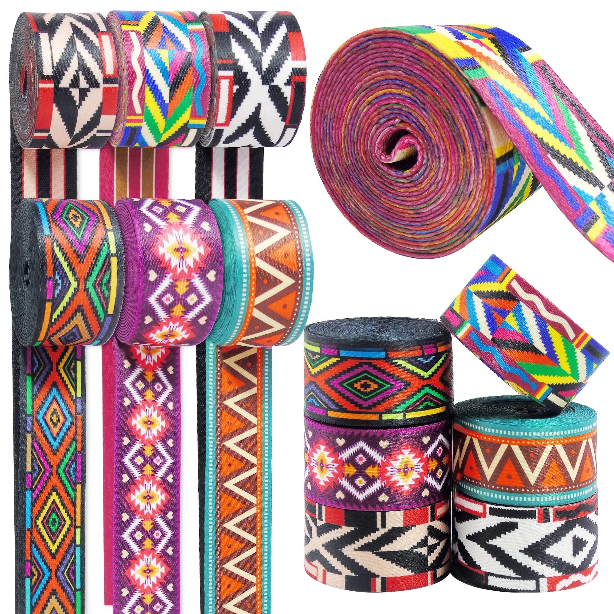 Grosun 6 Rolls 1.5 inch Nylon Webbing Belt Webbing Straps Purse Straps Backpack Straps Nylon Belt Patterns | 3.8cm x 3m | Durable & Stylish