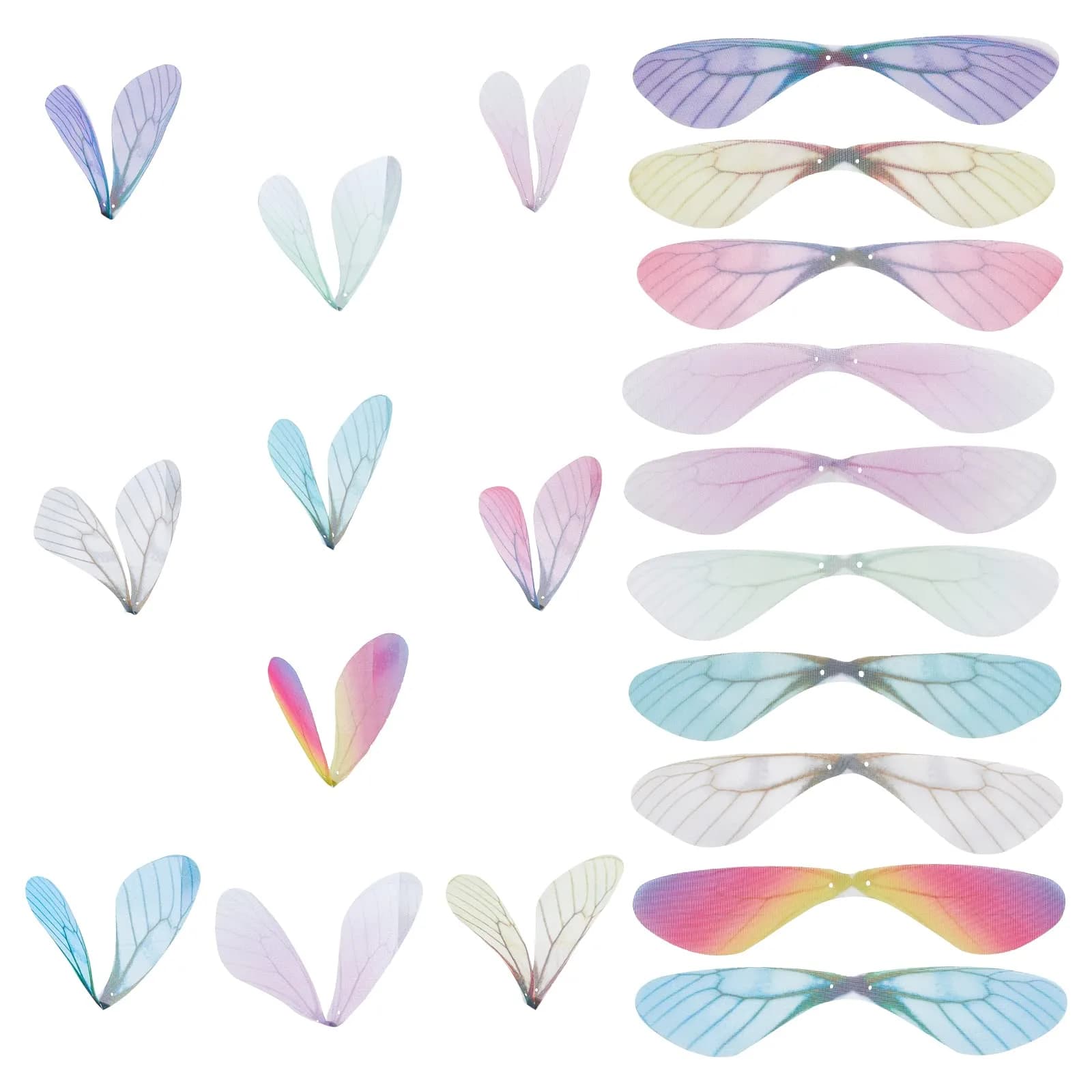 SUNNYCLUE Dragonfly Wings Charms 100Pcs 87x19mm | 10 Colors Fabric Wings for DIY Jewelry Making - main product image