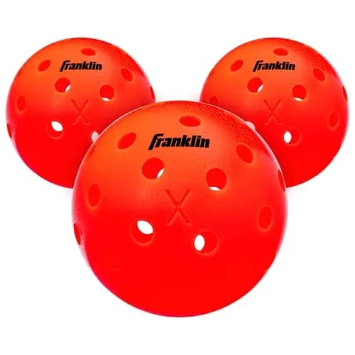 Franklin Sports X-40 Outdoor Pickleballs 74mm (3 Pack, Ember) | USAPA Approved Tournament Balls - main product image